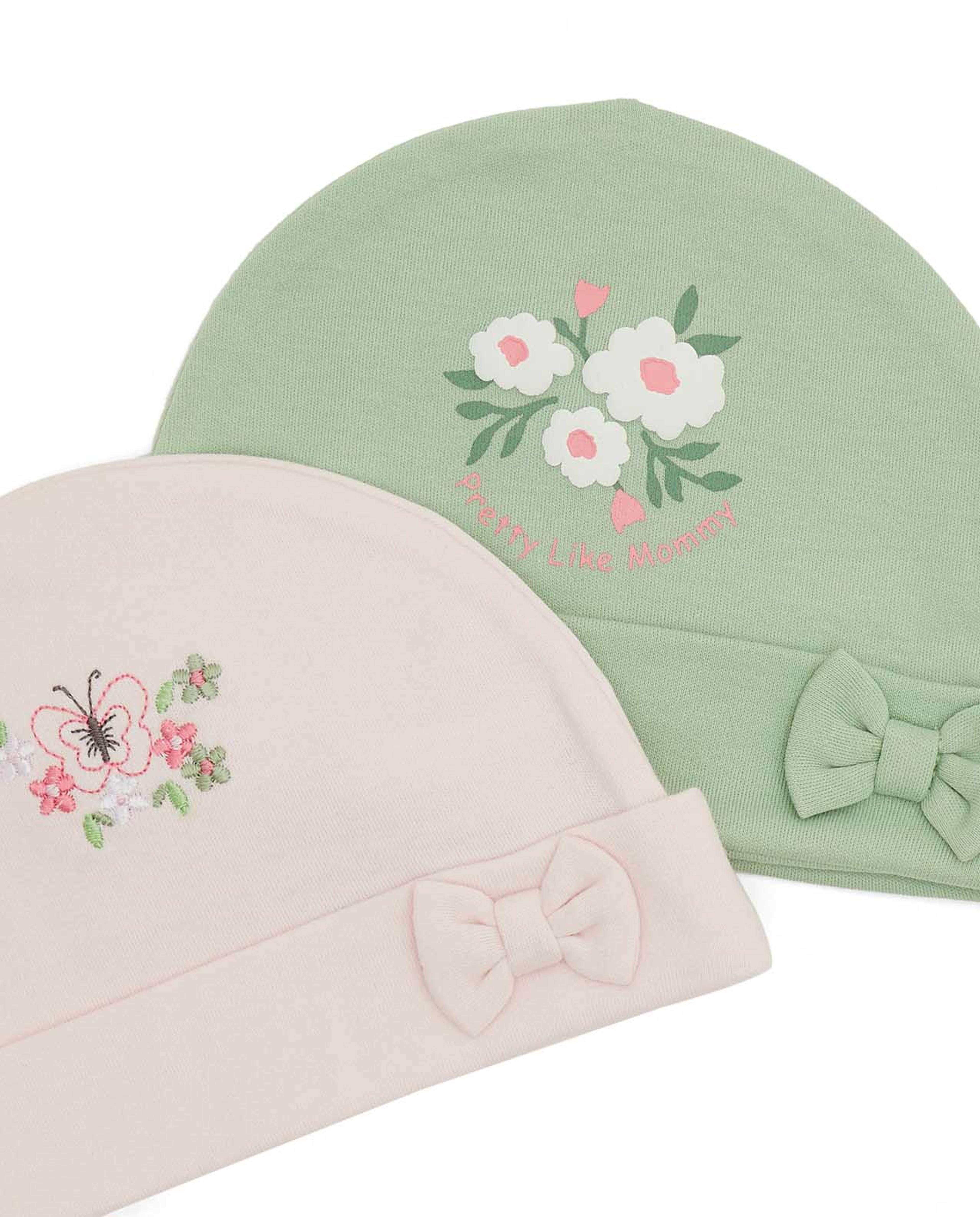 Pack of 2 Print Detailed Caps