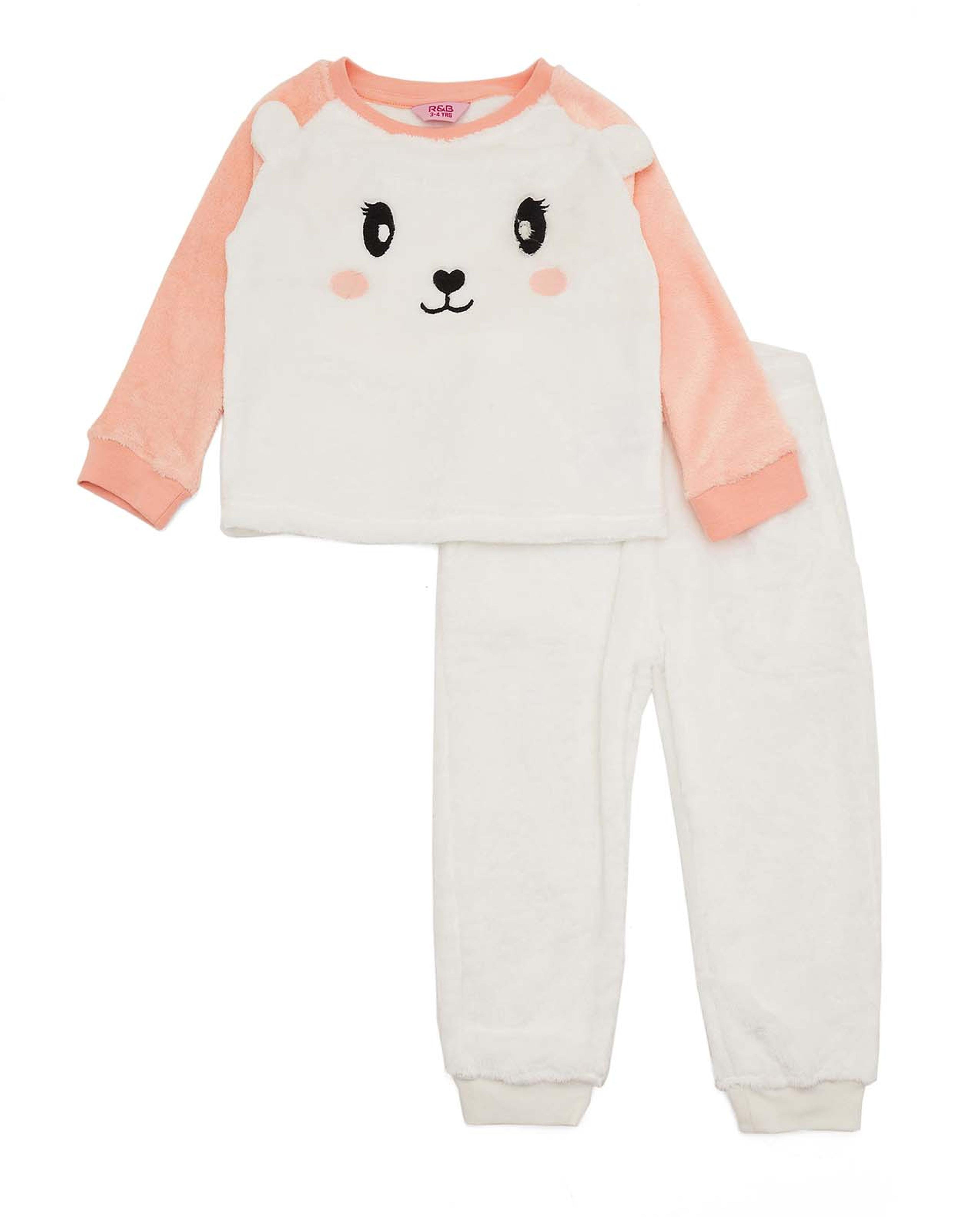 Color Block Furry Pyjama Set