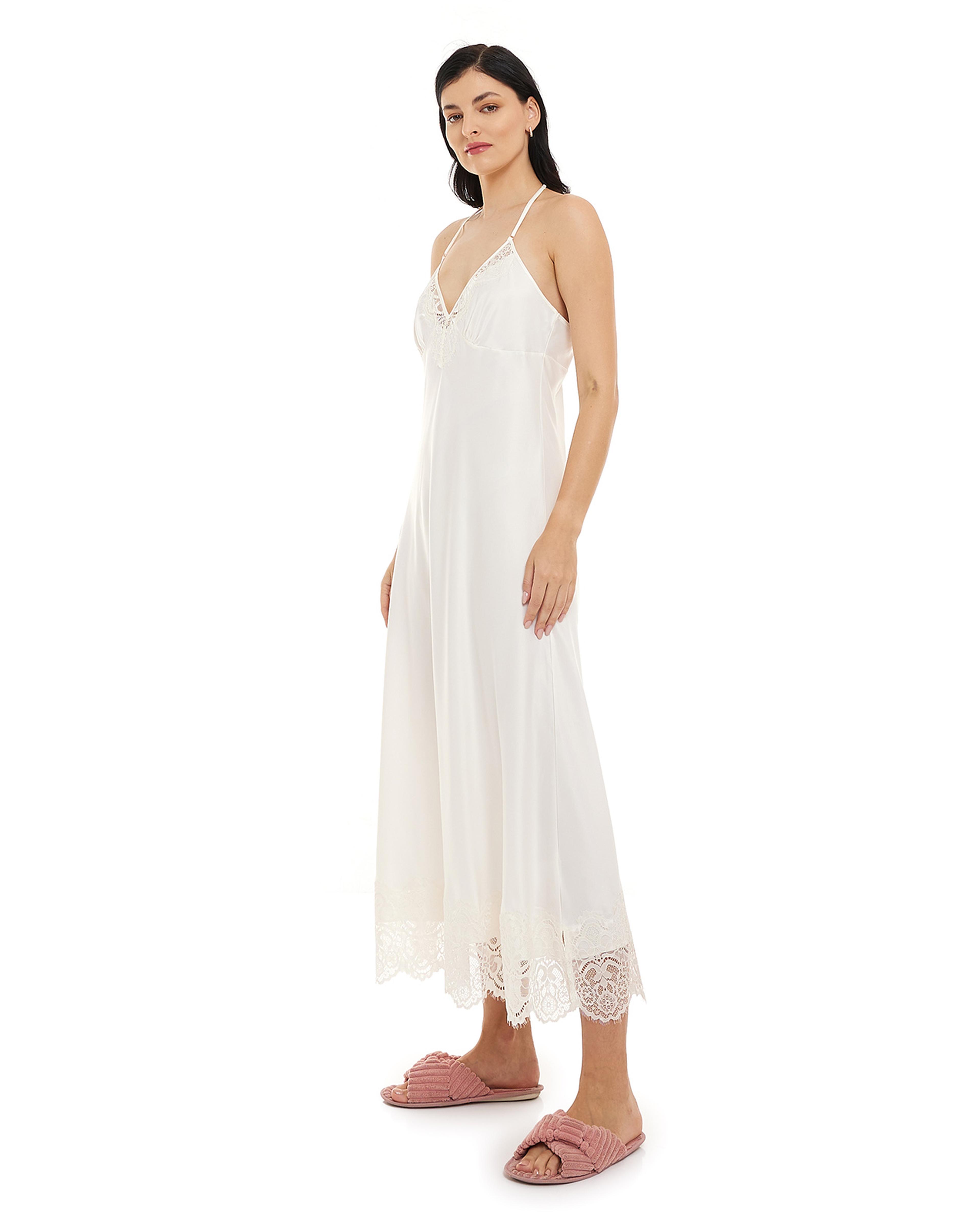 Solid Night Gown with Shoulder Straps