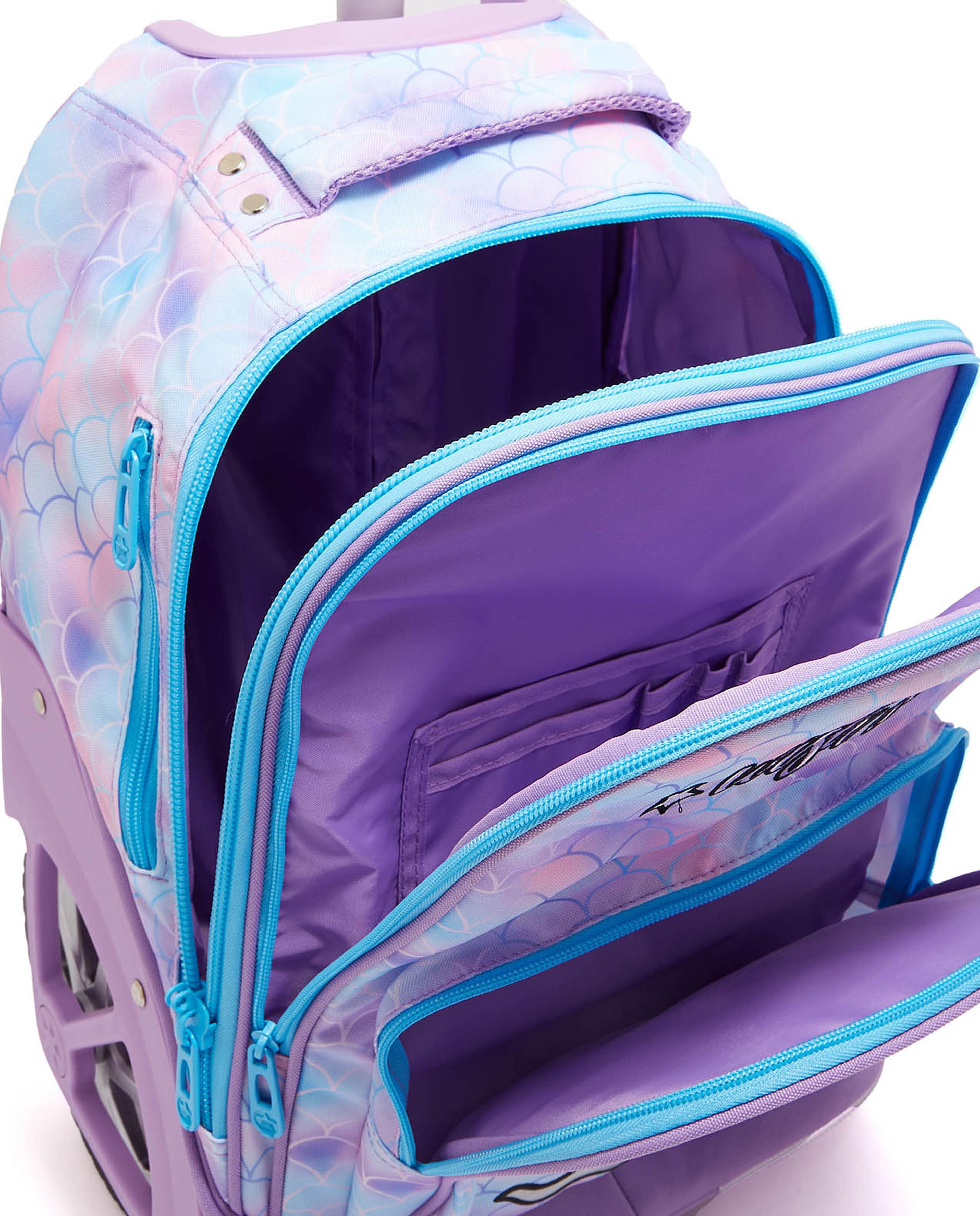 Printed Trolley Backpack with Pencil Case