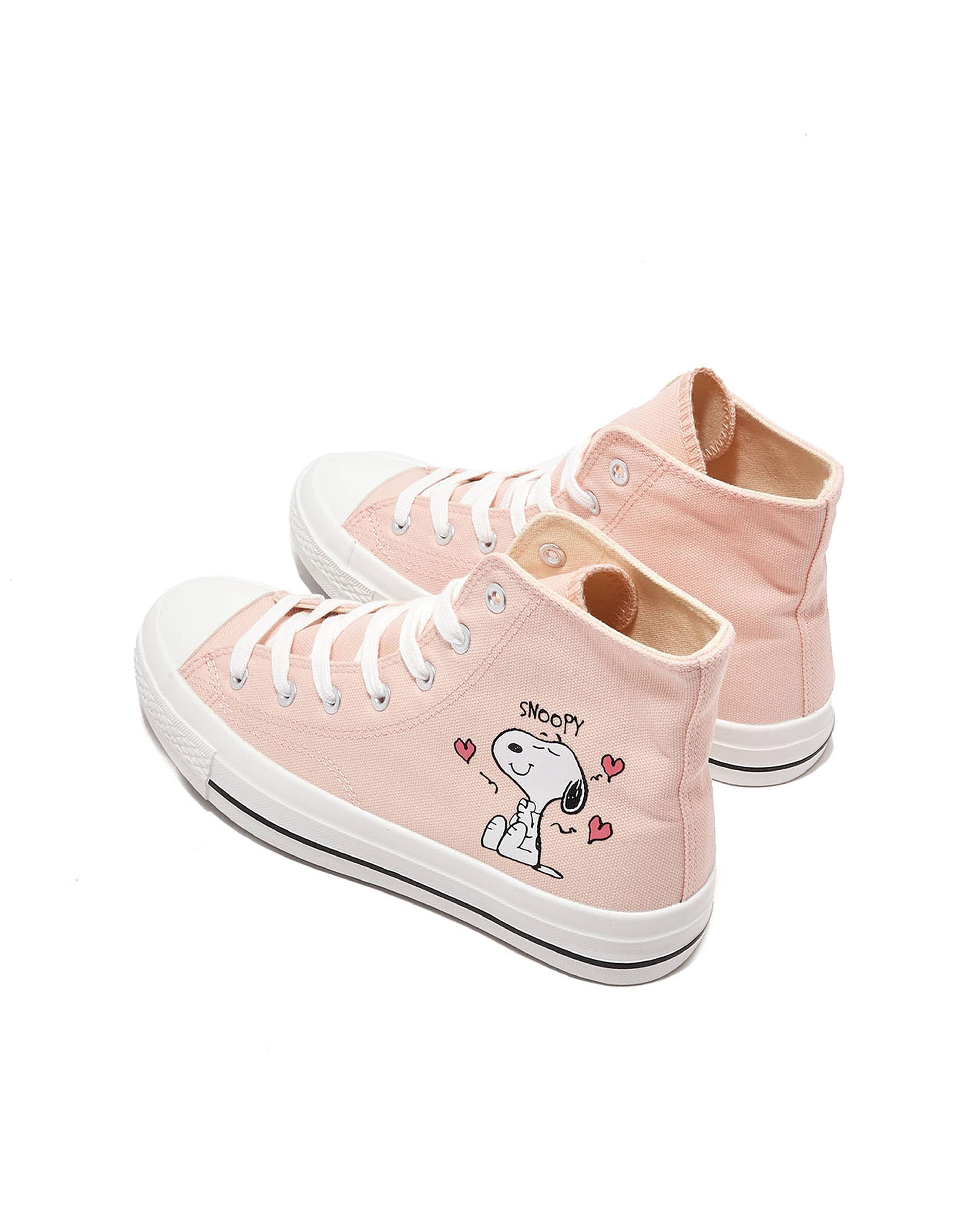 Snoopy Print High Top Canvas Shoes