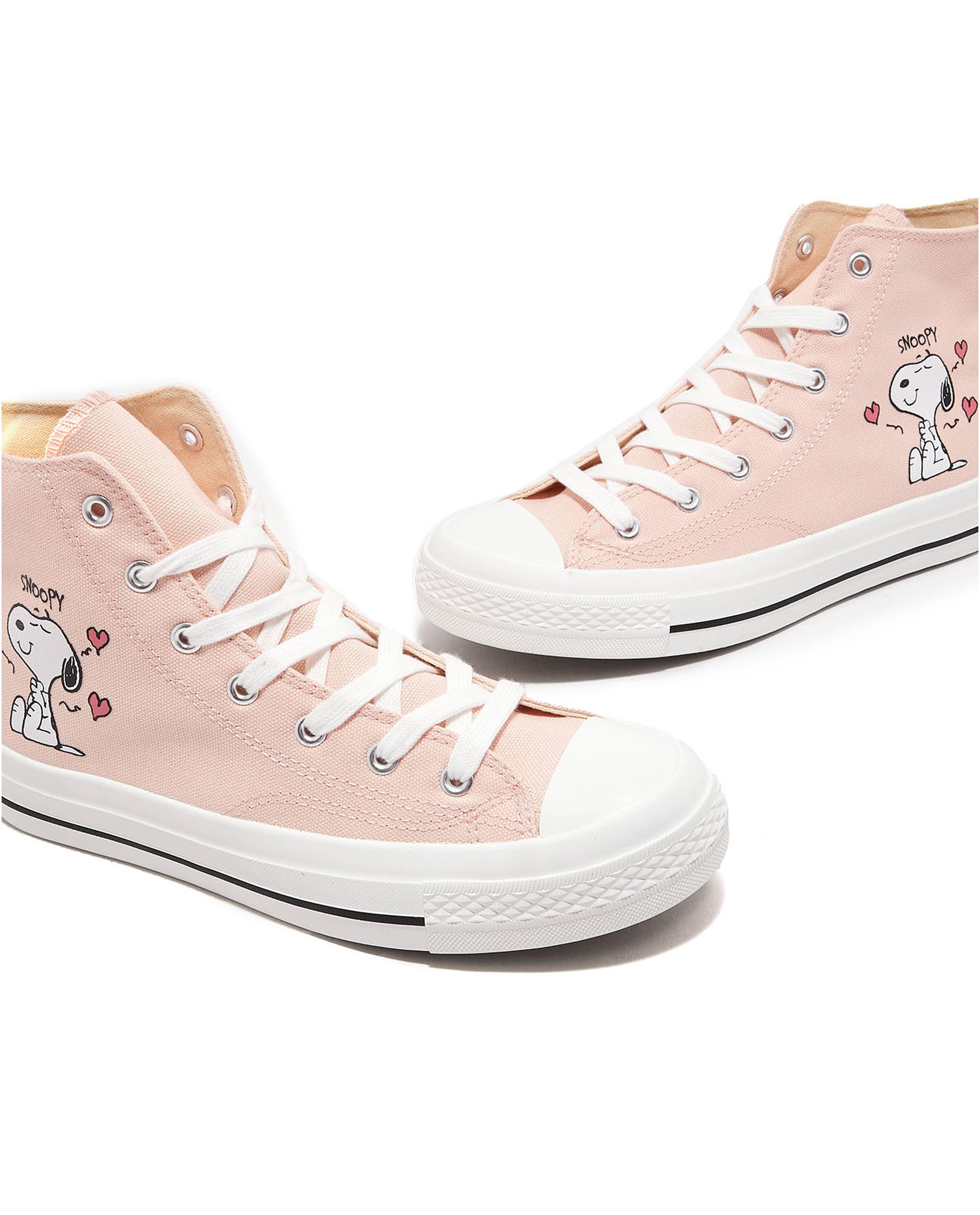Snoopy Print High Top Canvas Shoes