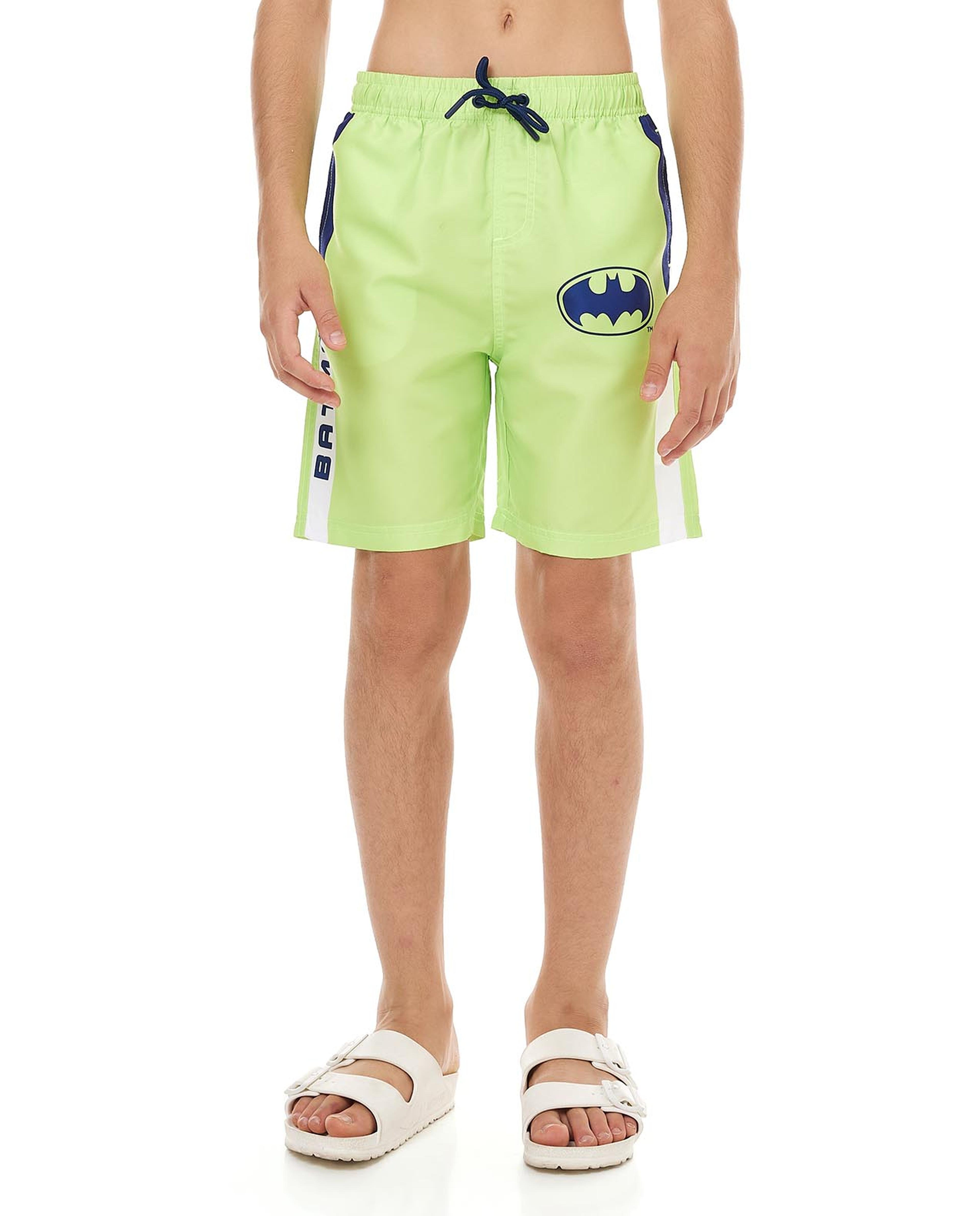 Batman Swim Shorts with Drawstring Waist