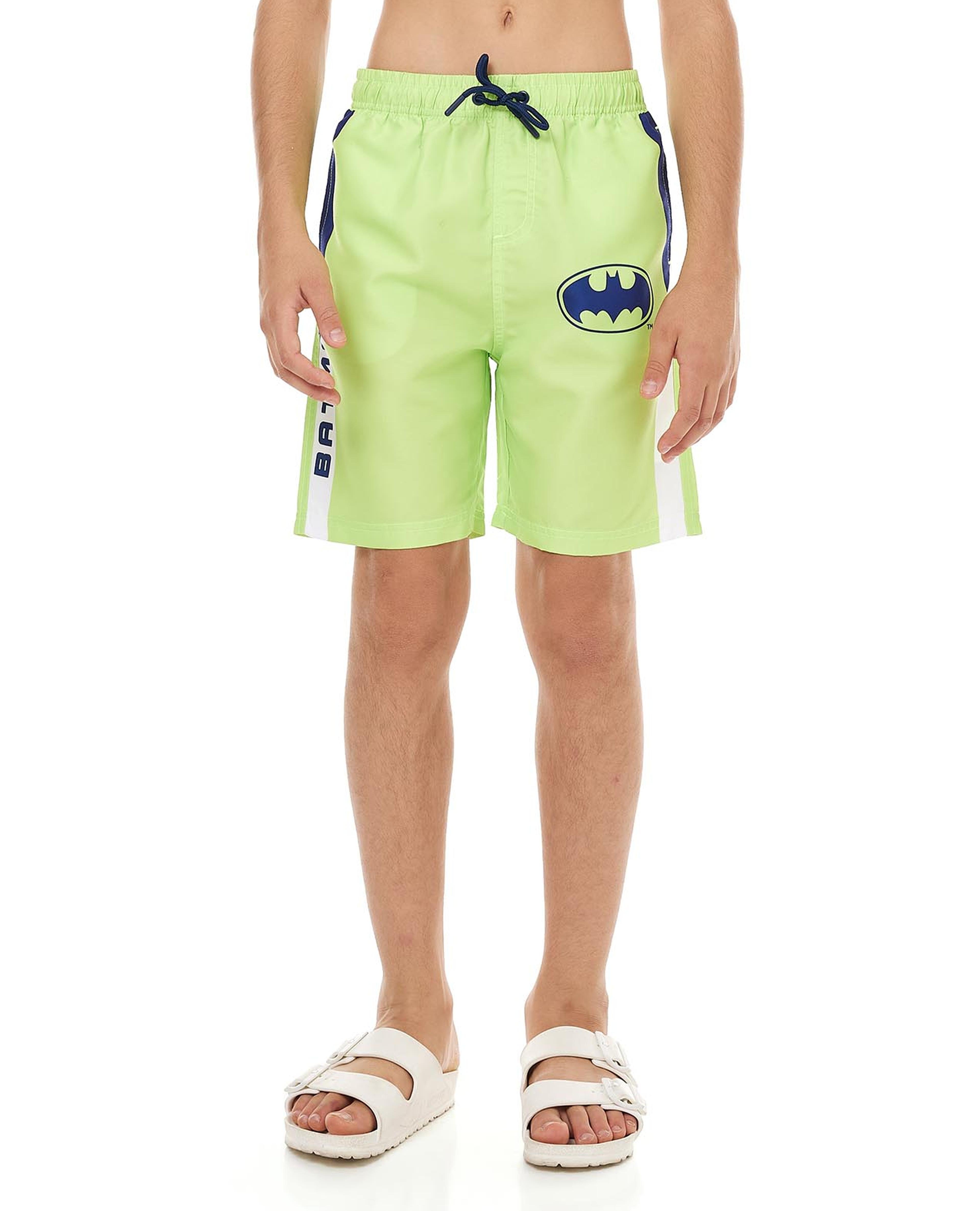 Batman Swim Shorts with Drawstring Waist