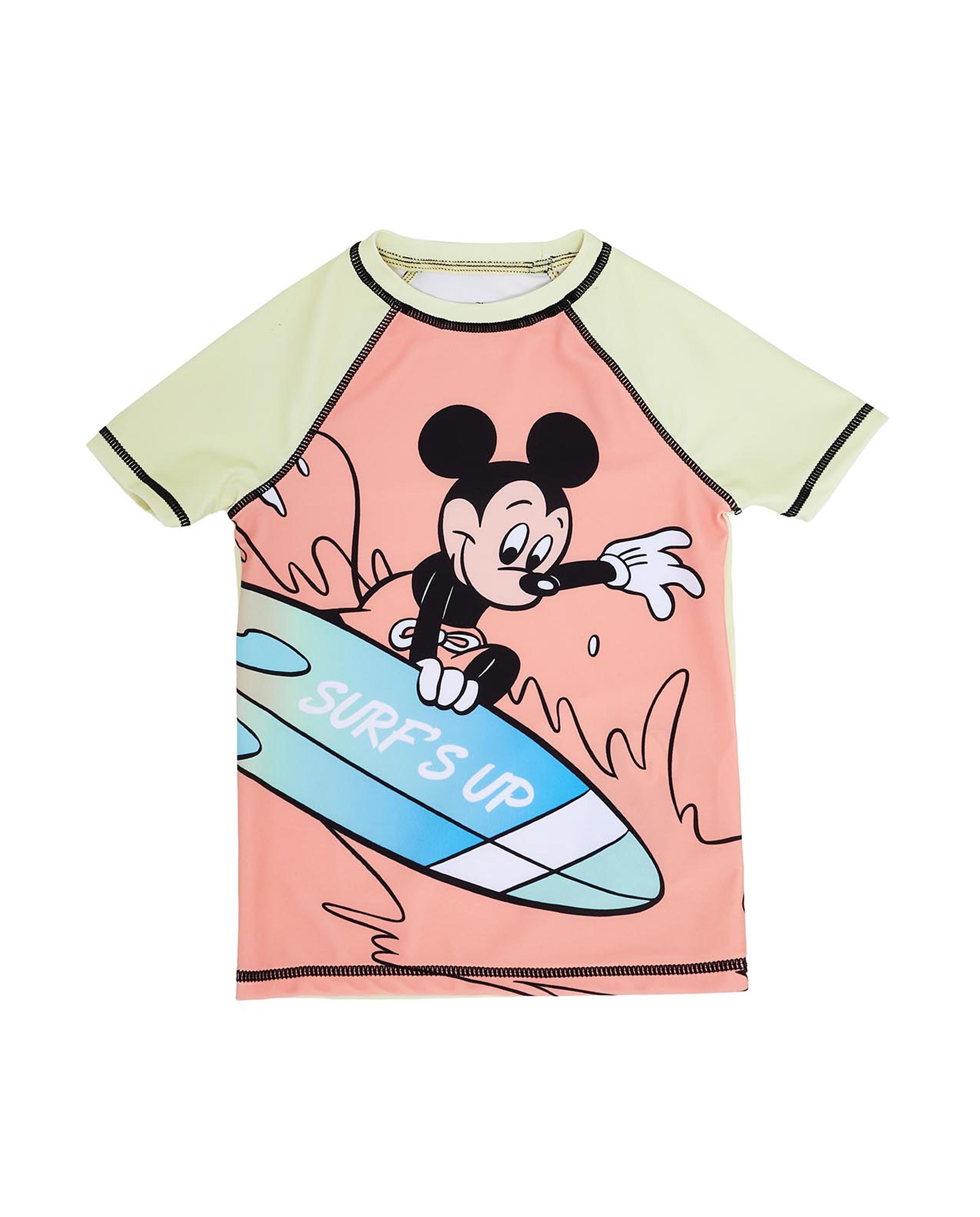 Mickey Mouse Print Swim Set