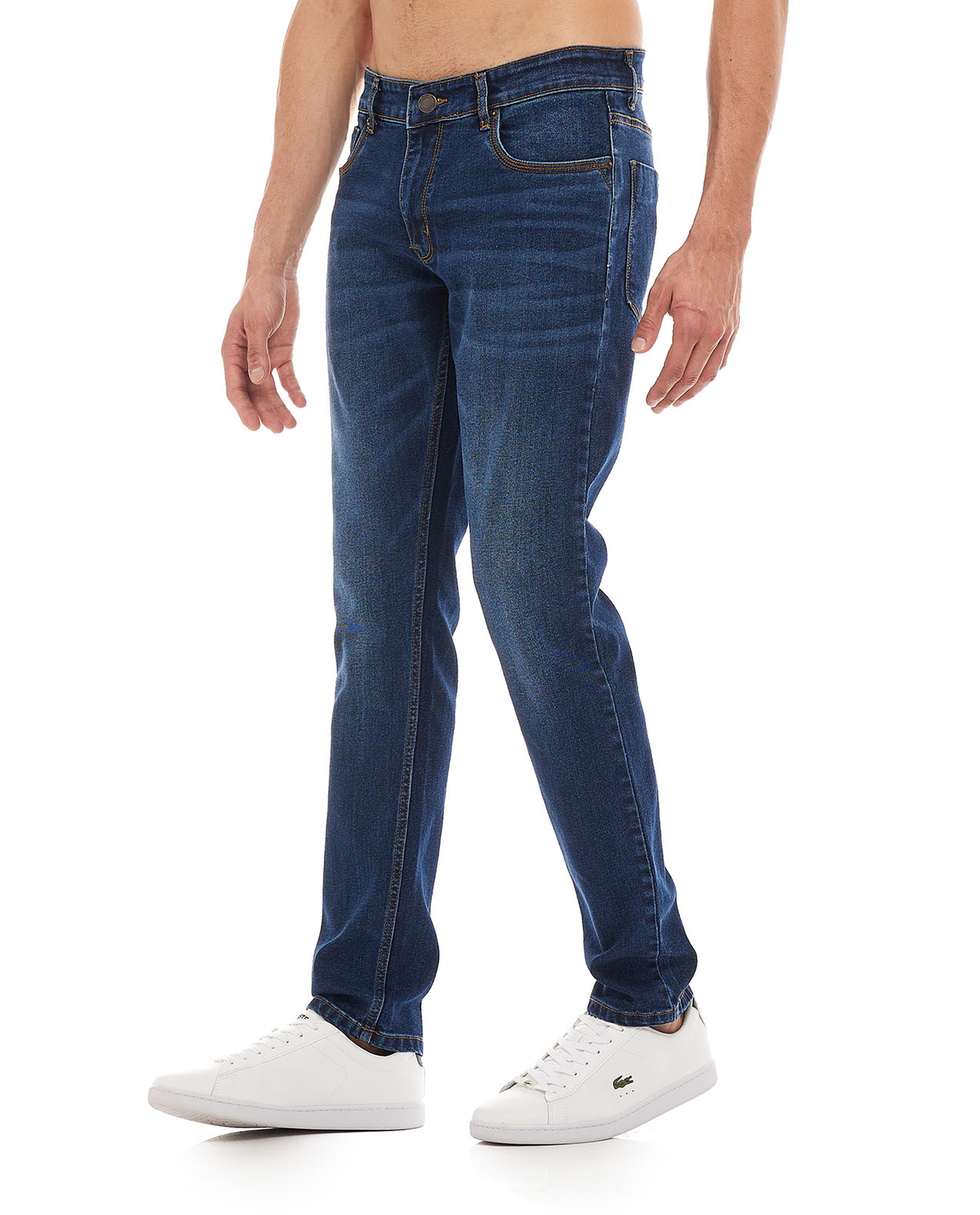 Faded Slim Fit Jeans with Button Closure