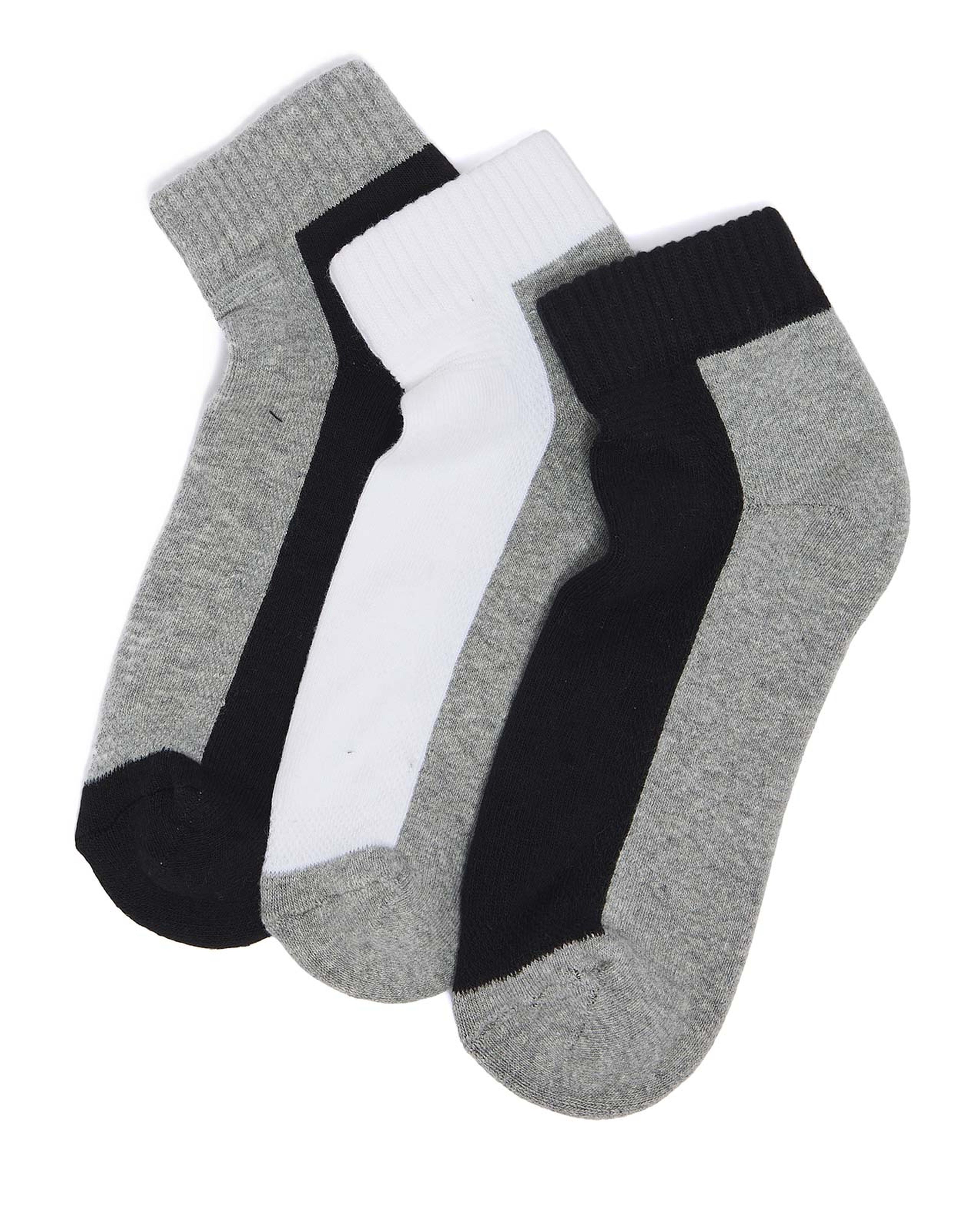 3 Pack Color Block Ankle Socks