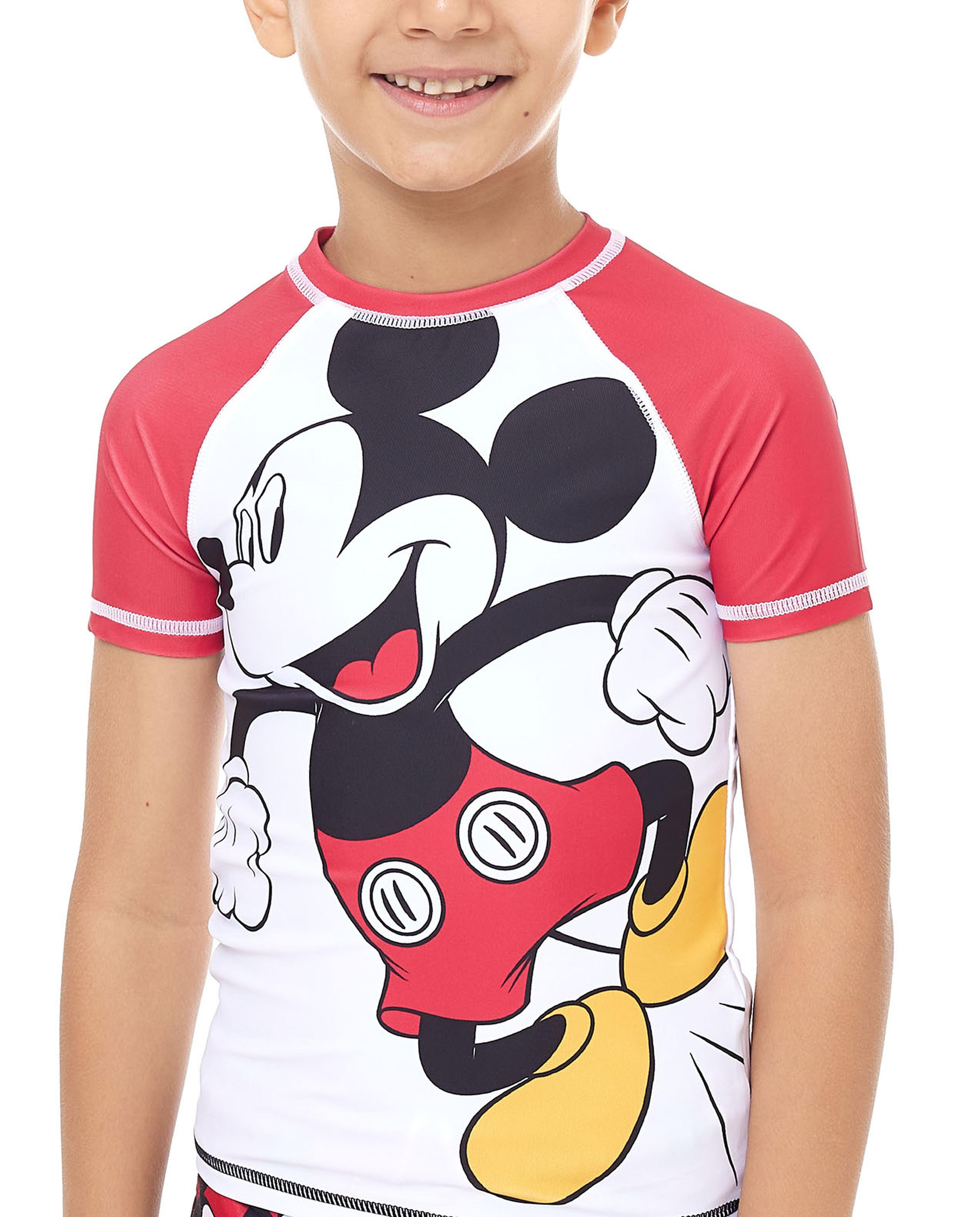 Mickey Mouse Print Swim Top