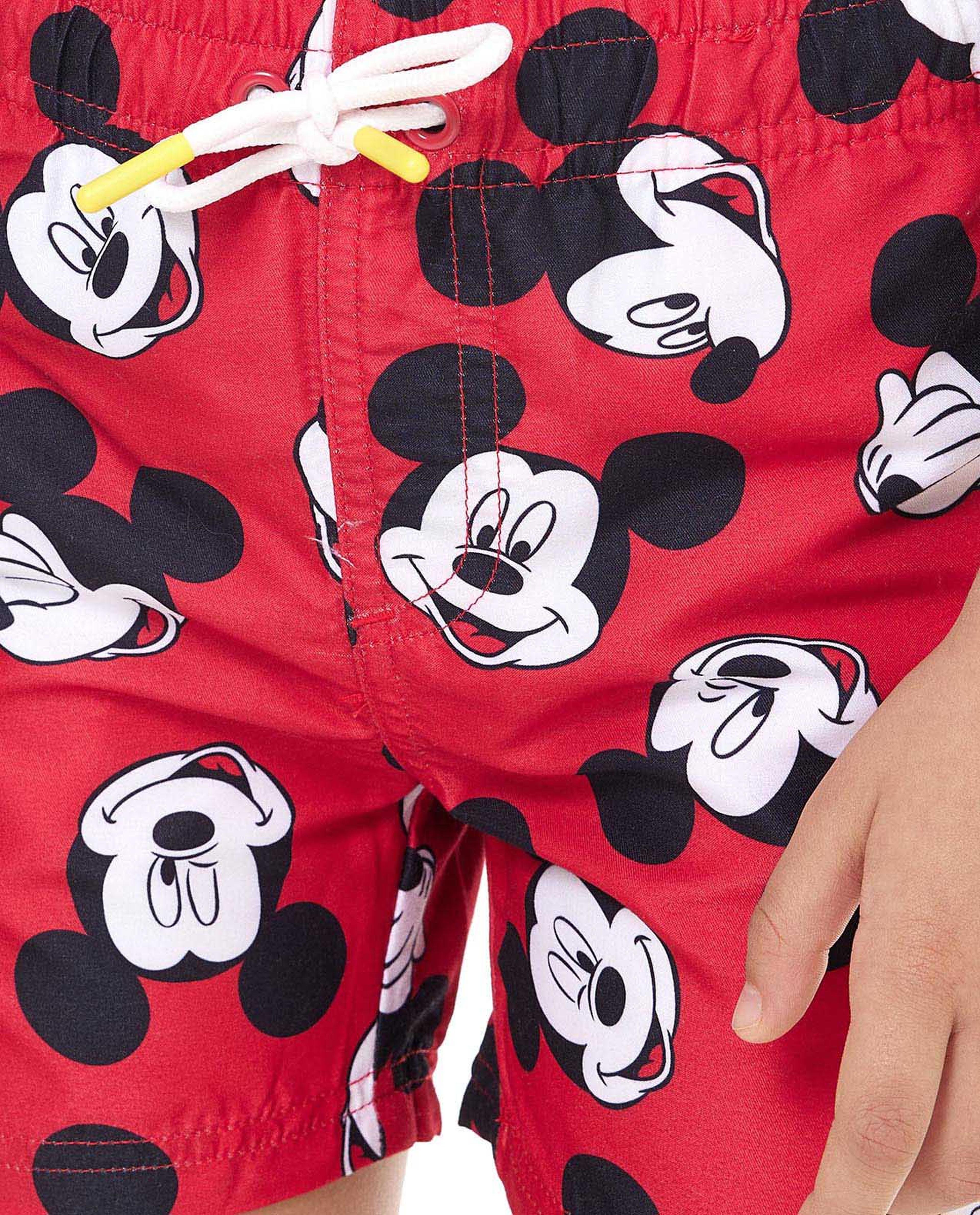 Mickey Mouse Print Swim Top