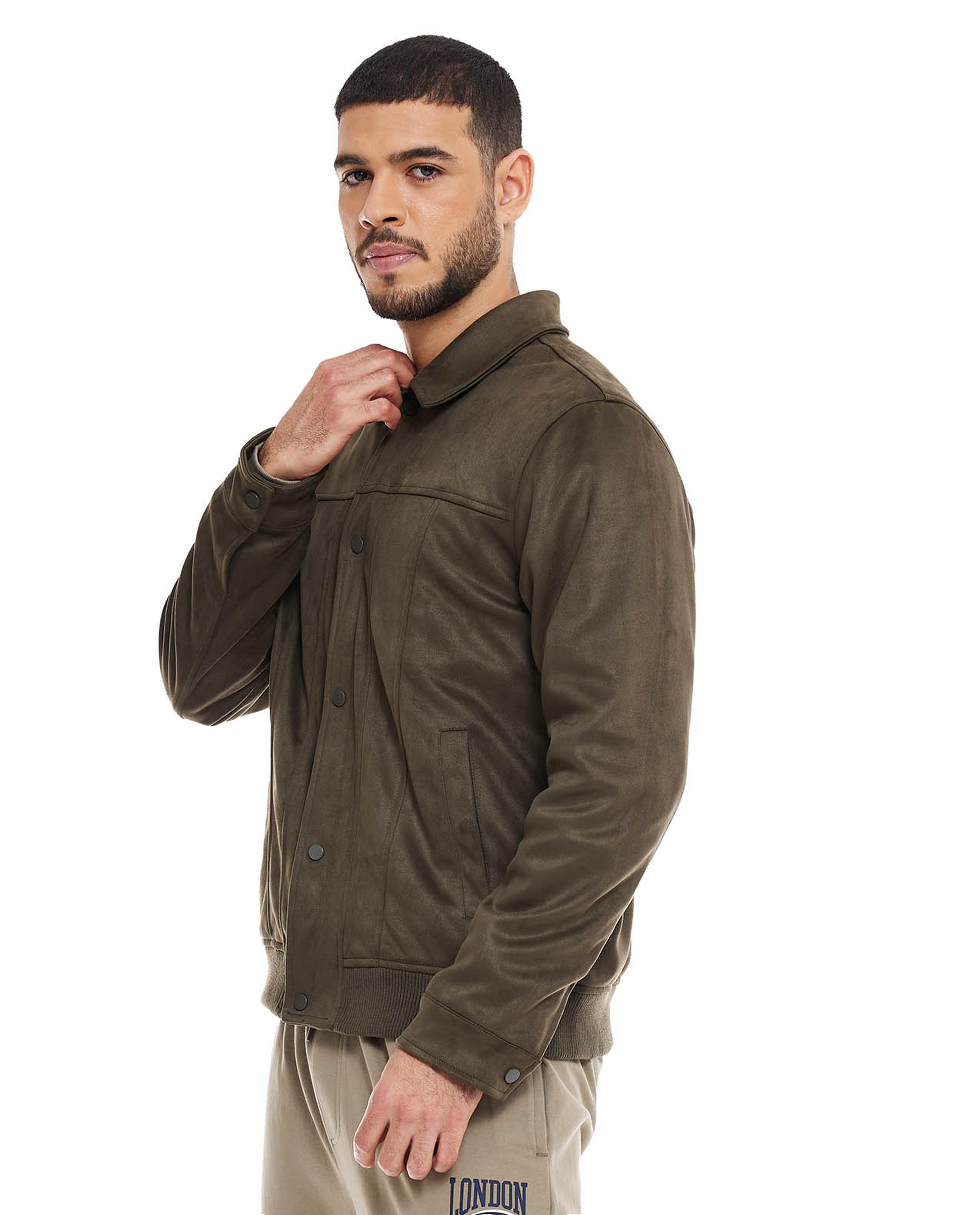 Solid Jacket with Snap Closure