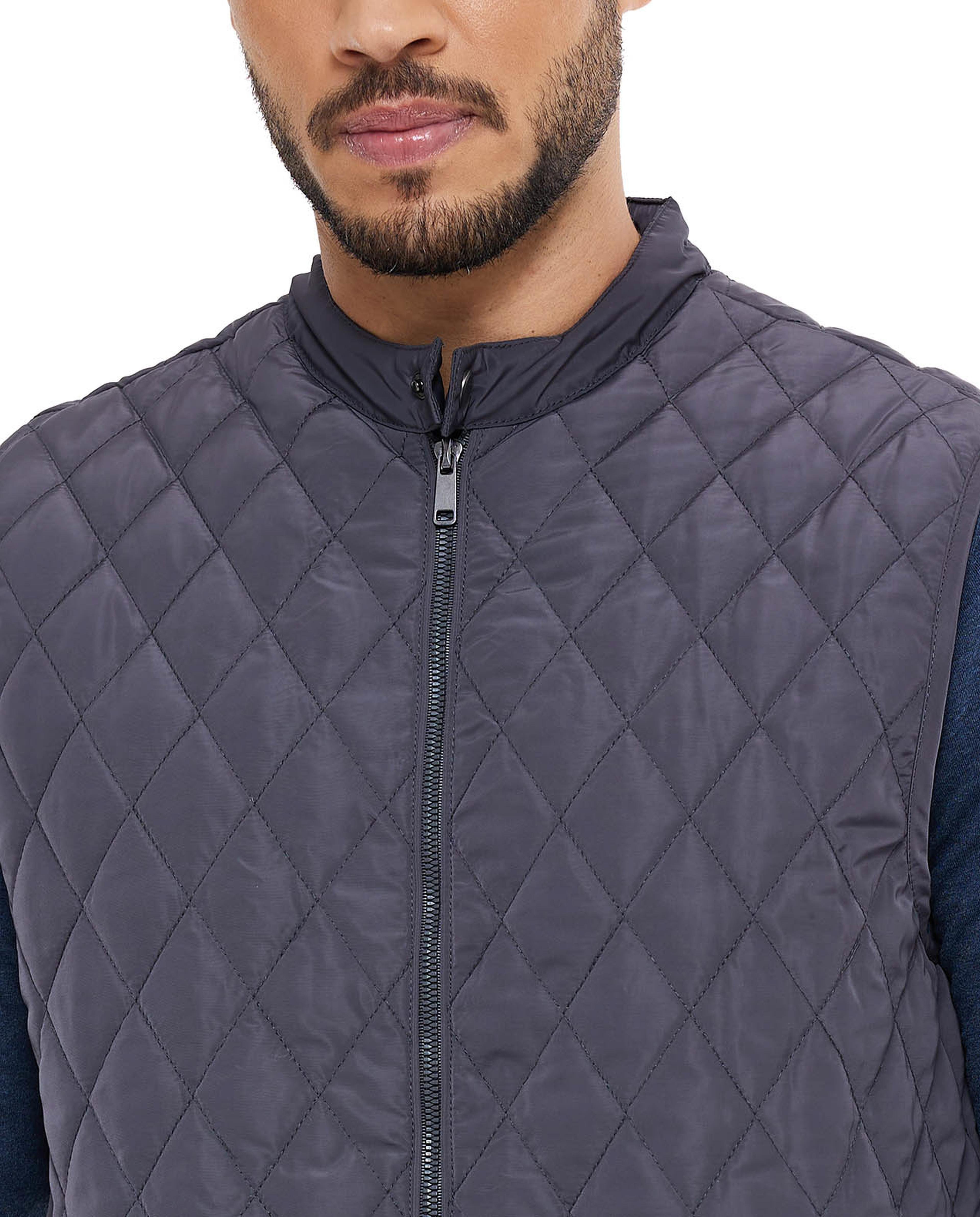 Quilted Vest Jacket with Zipper Front