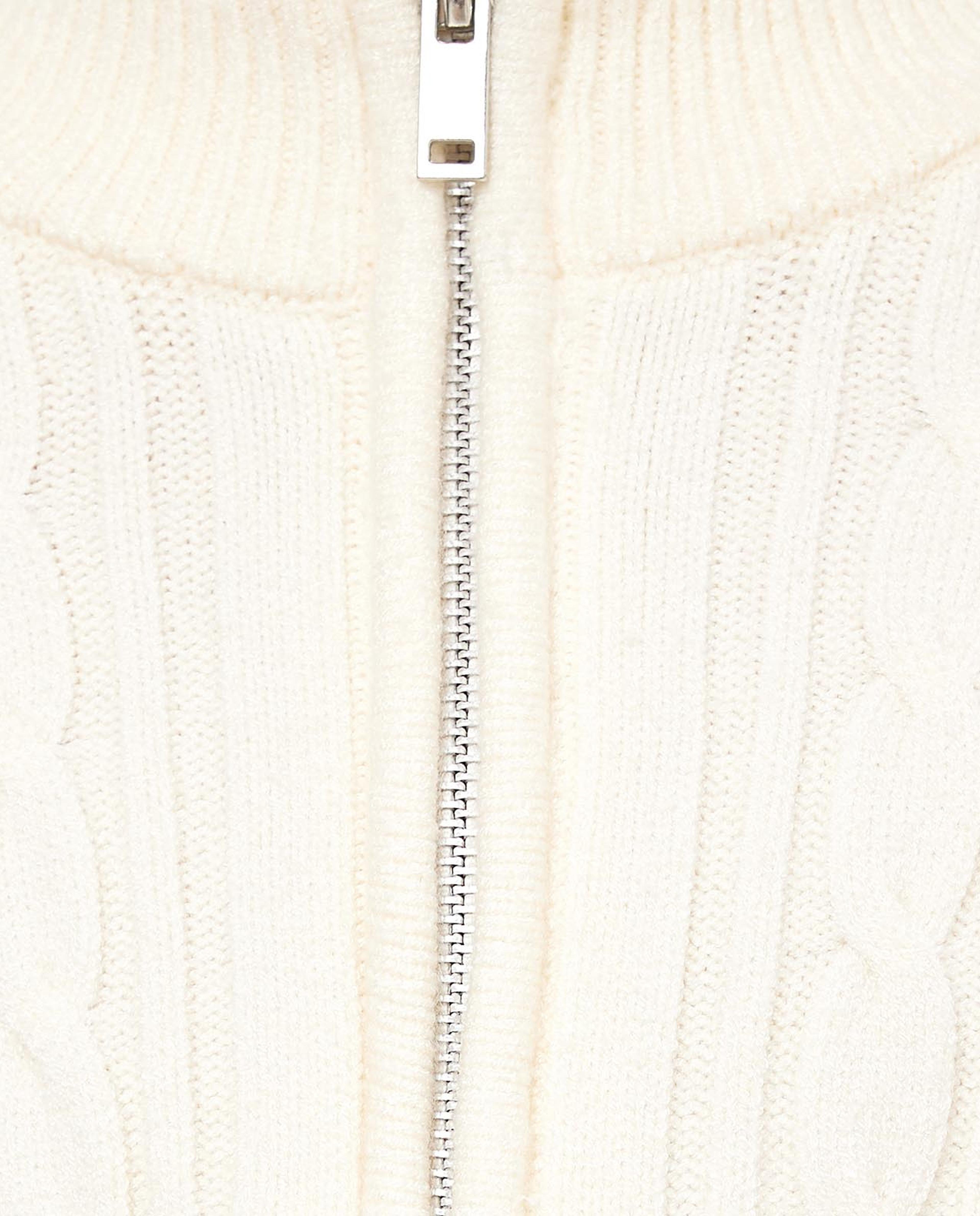 Cable Knit Sweater with High Neck and Long Sleeves