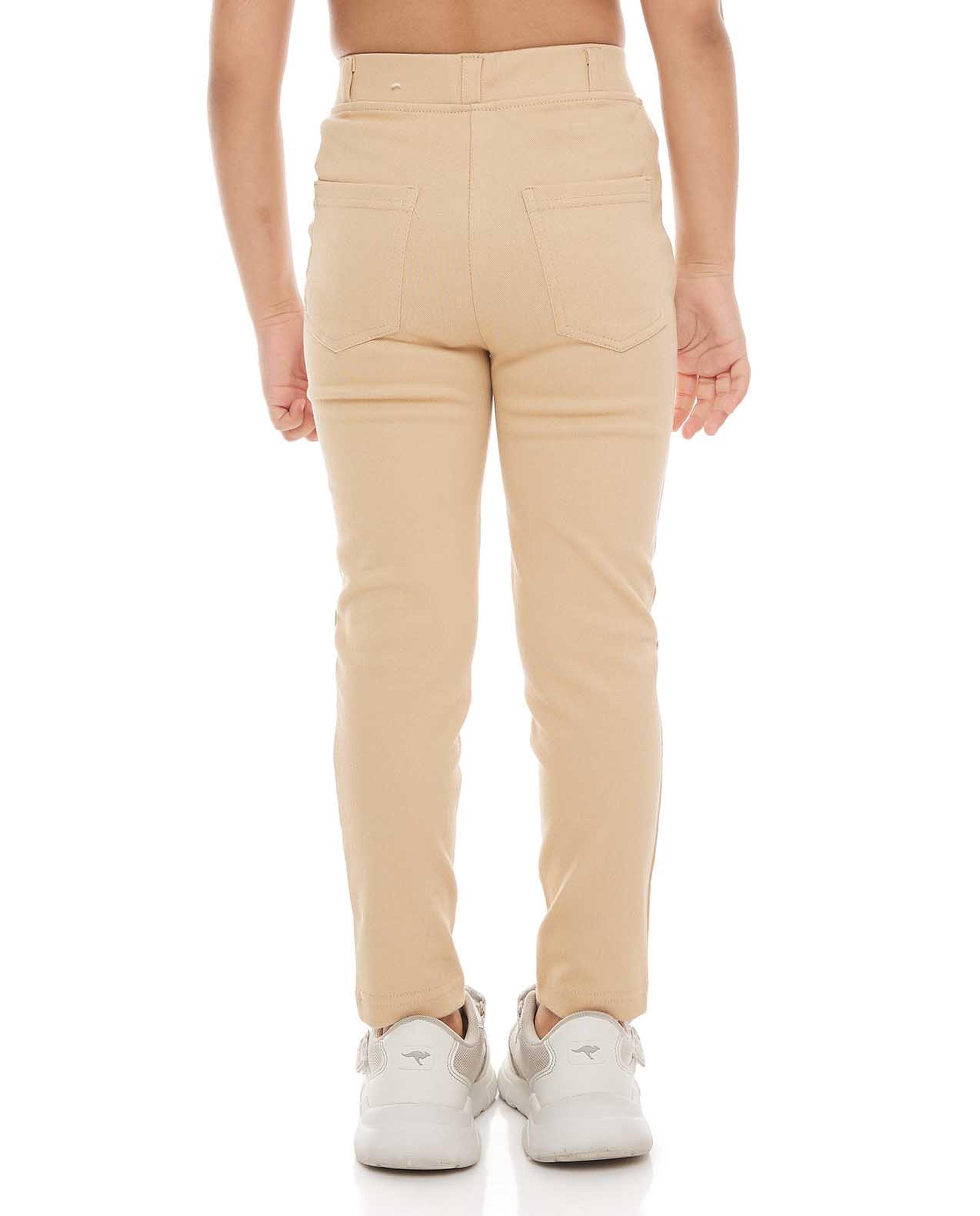 Solid Jeggings with Elastic Waist