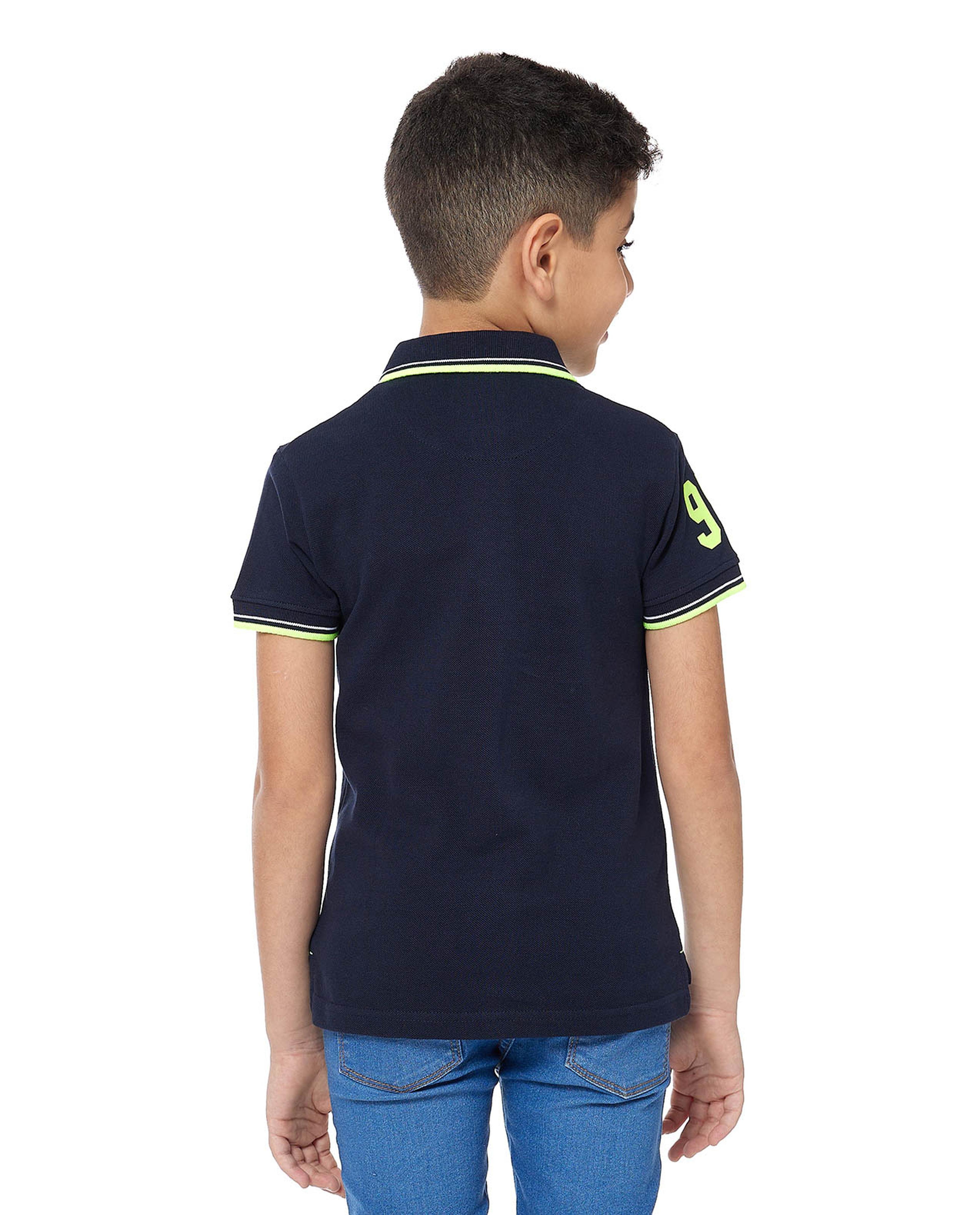 Printed Polo T-Shirt with Short Sleeves