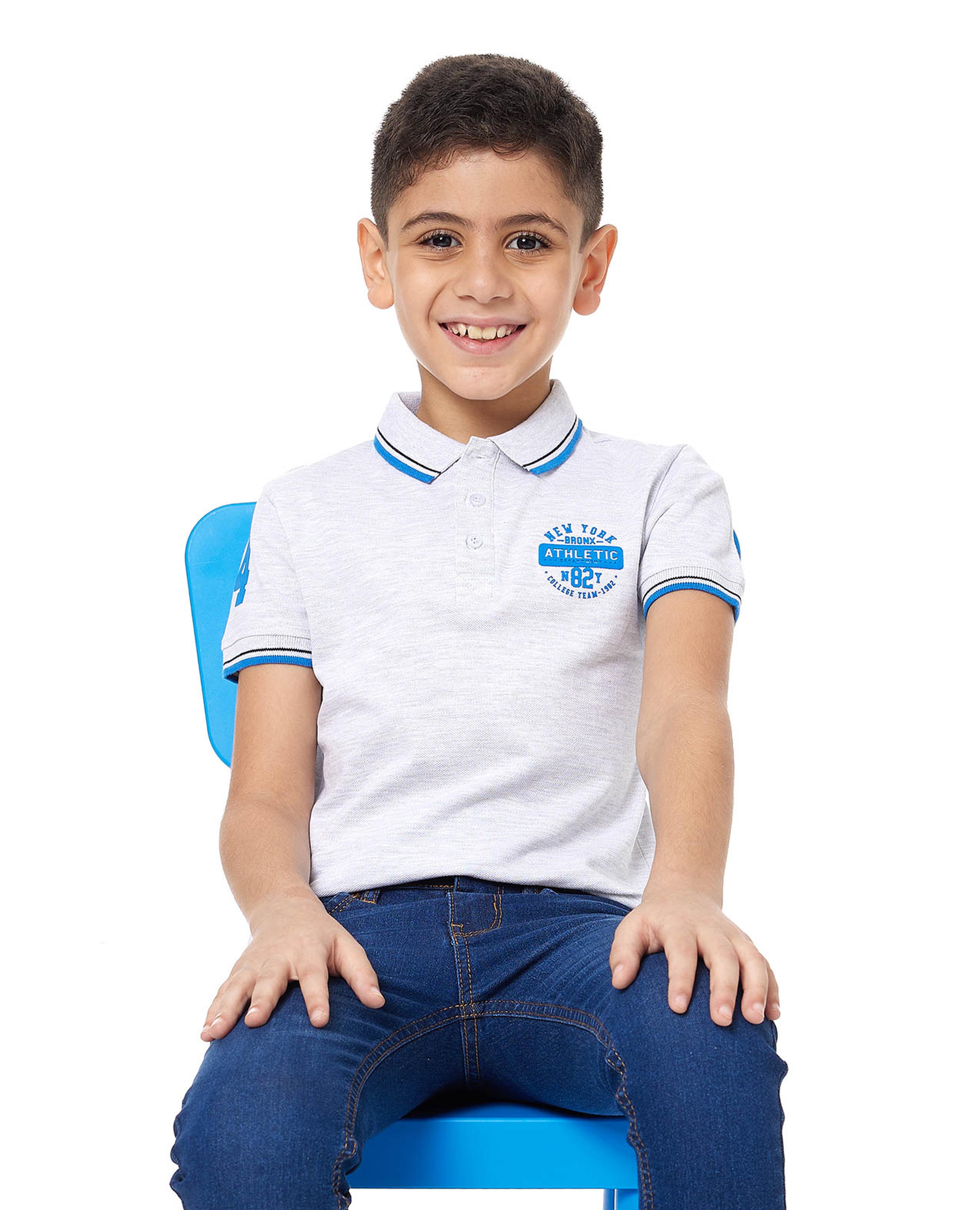 تيشيرت بولو كم قصير بطبعة