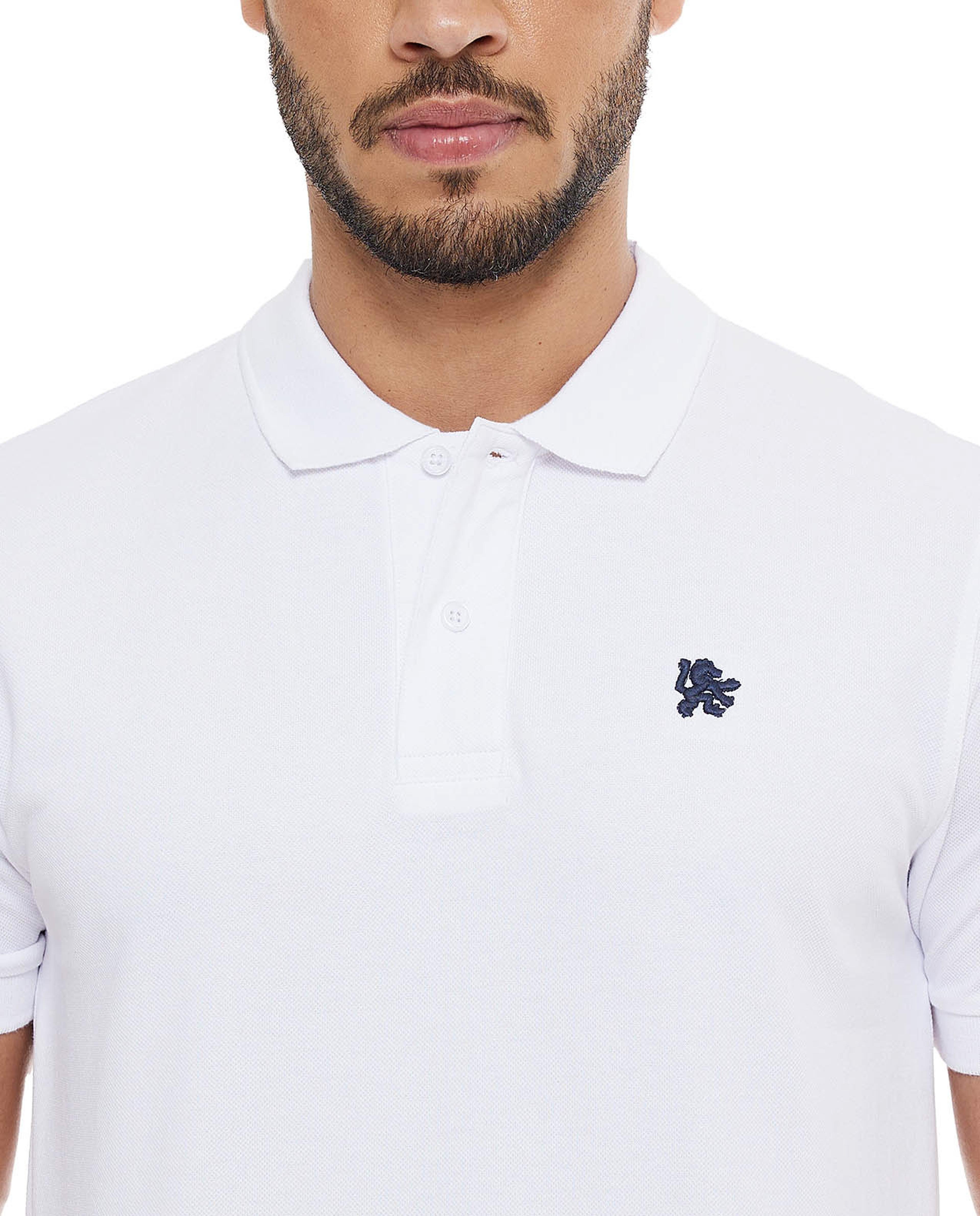 Embroidery Detail Polo T-Shirt with Short Sleeves