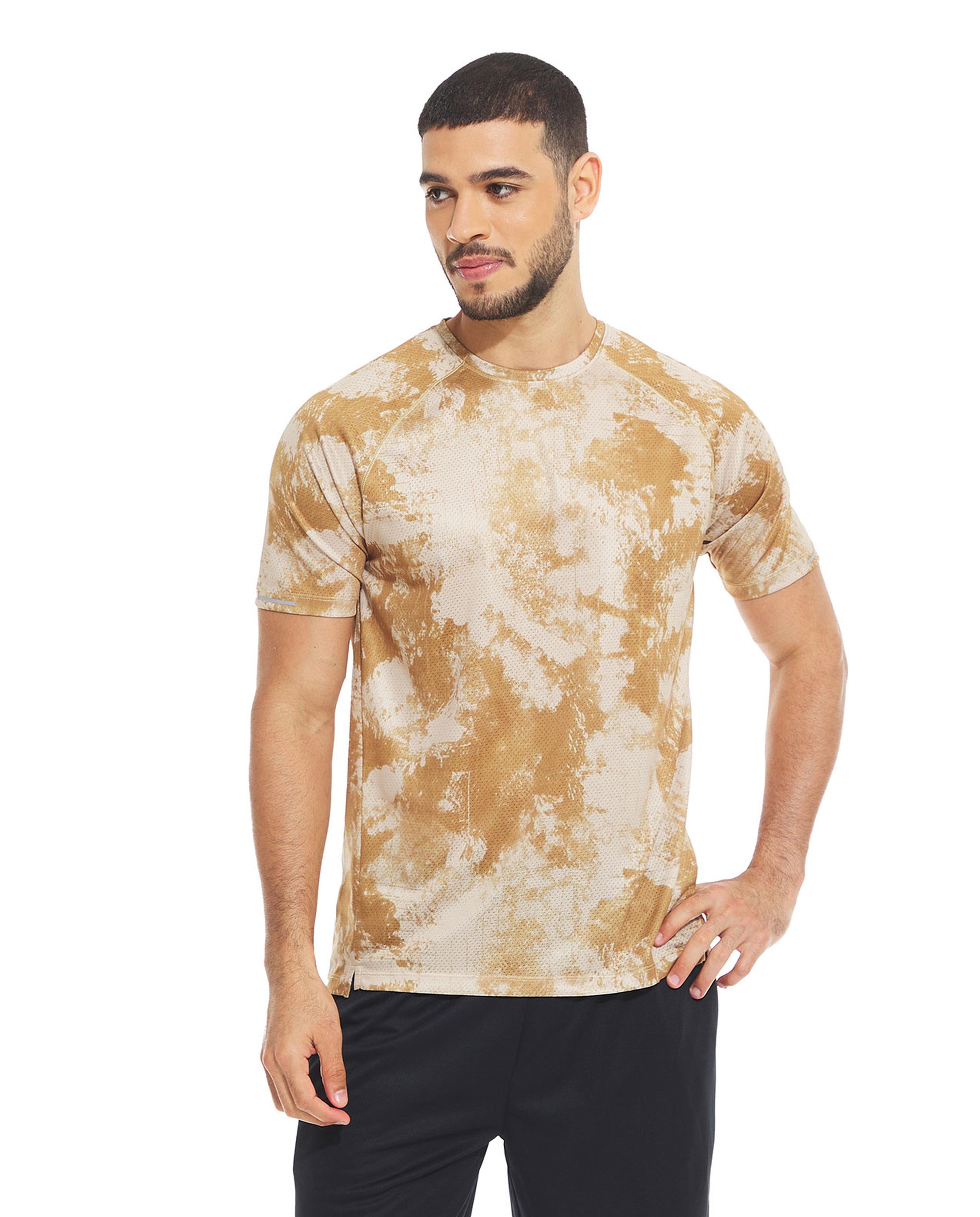 Printed Active T-Shirt with Crew Neck and Short Sleeves