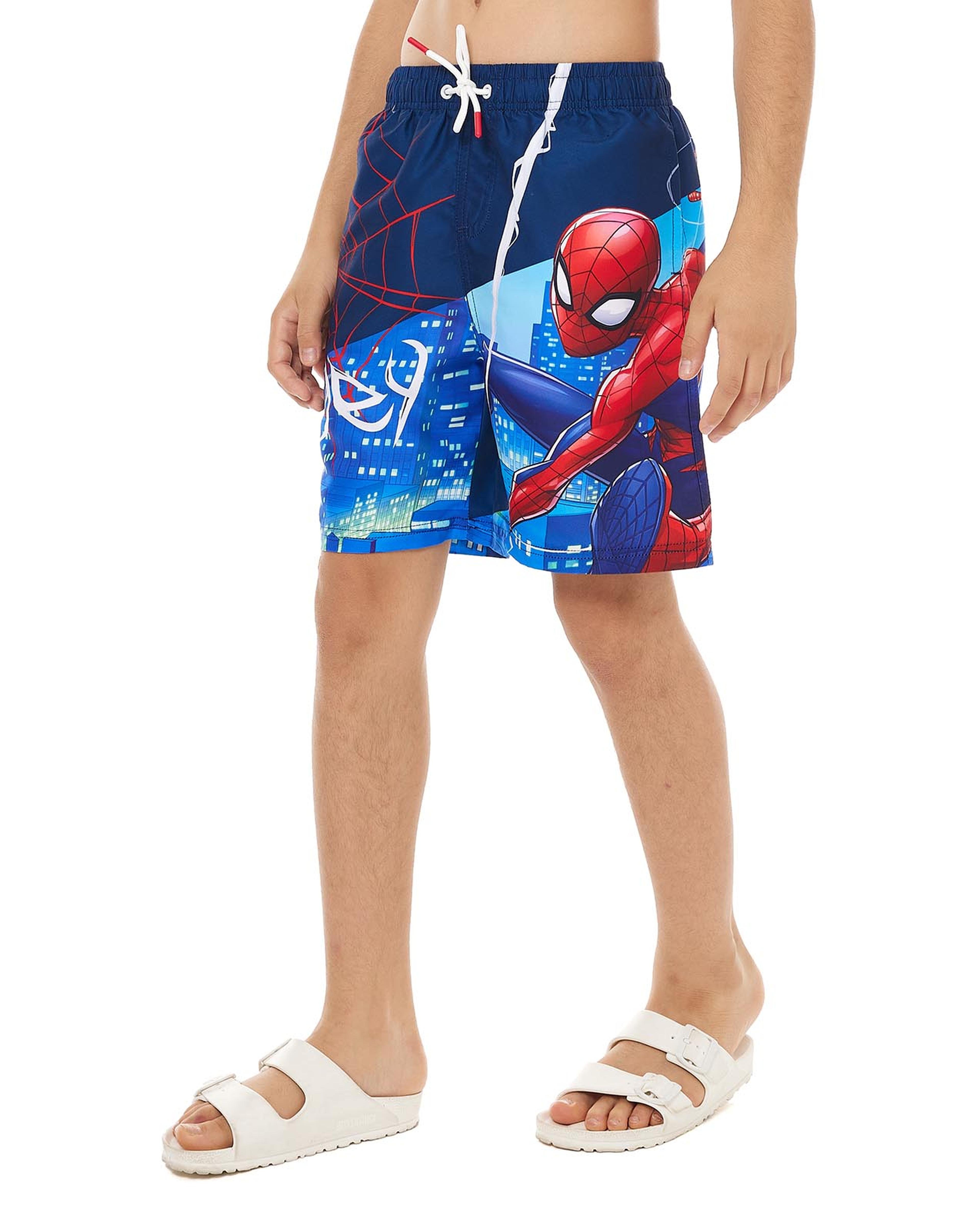Spiderman Swim Shorts with Drawstring Waist