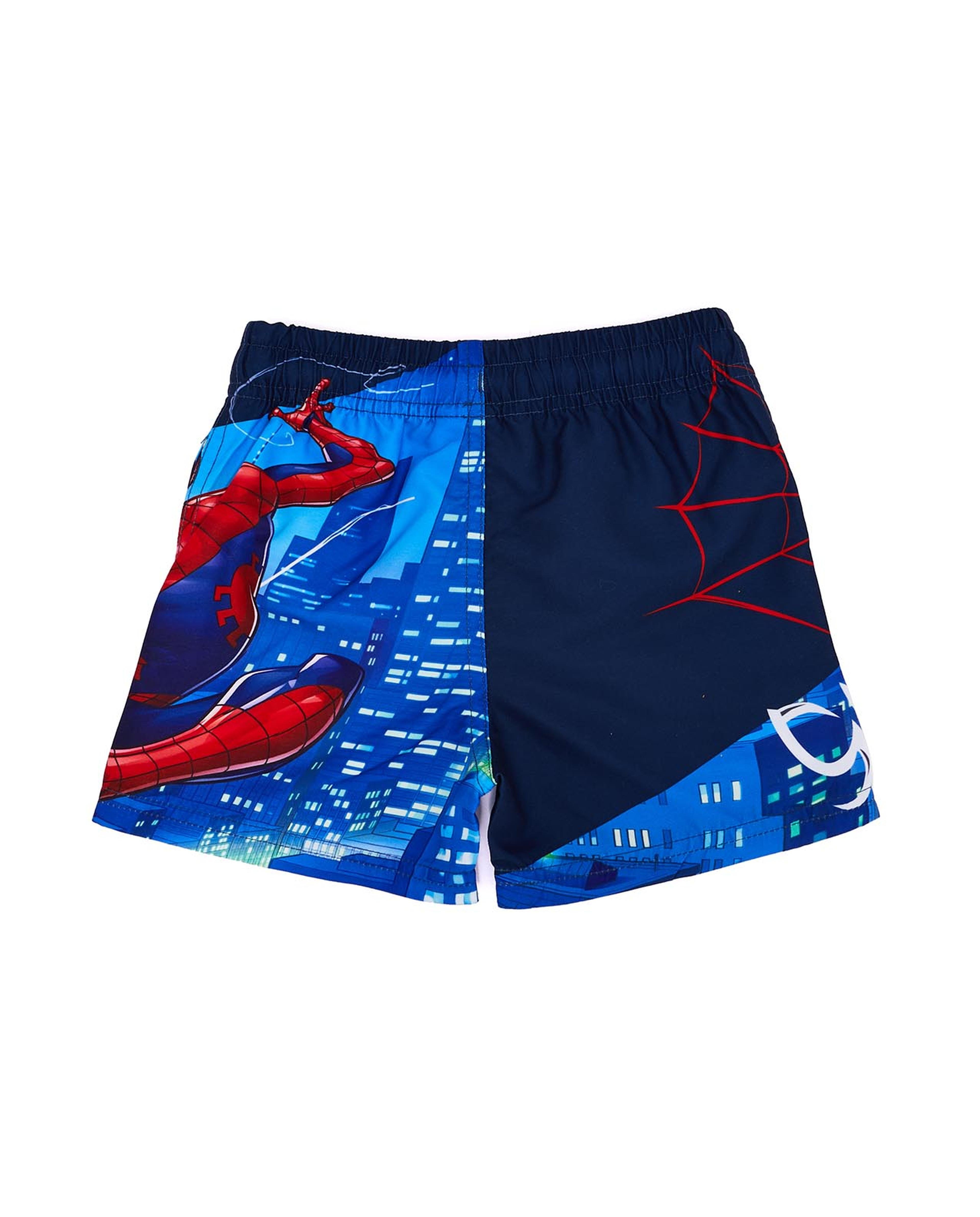 Spider-Man Print Swim Shorts with Drawstring Waist