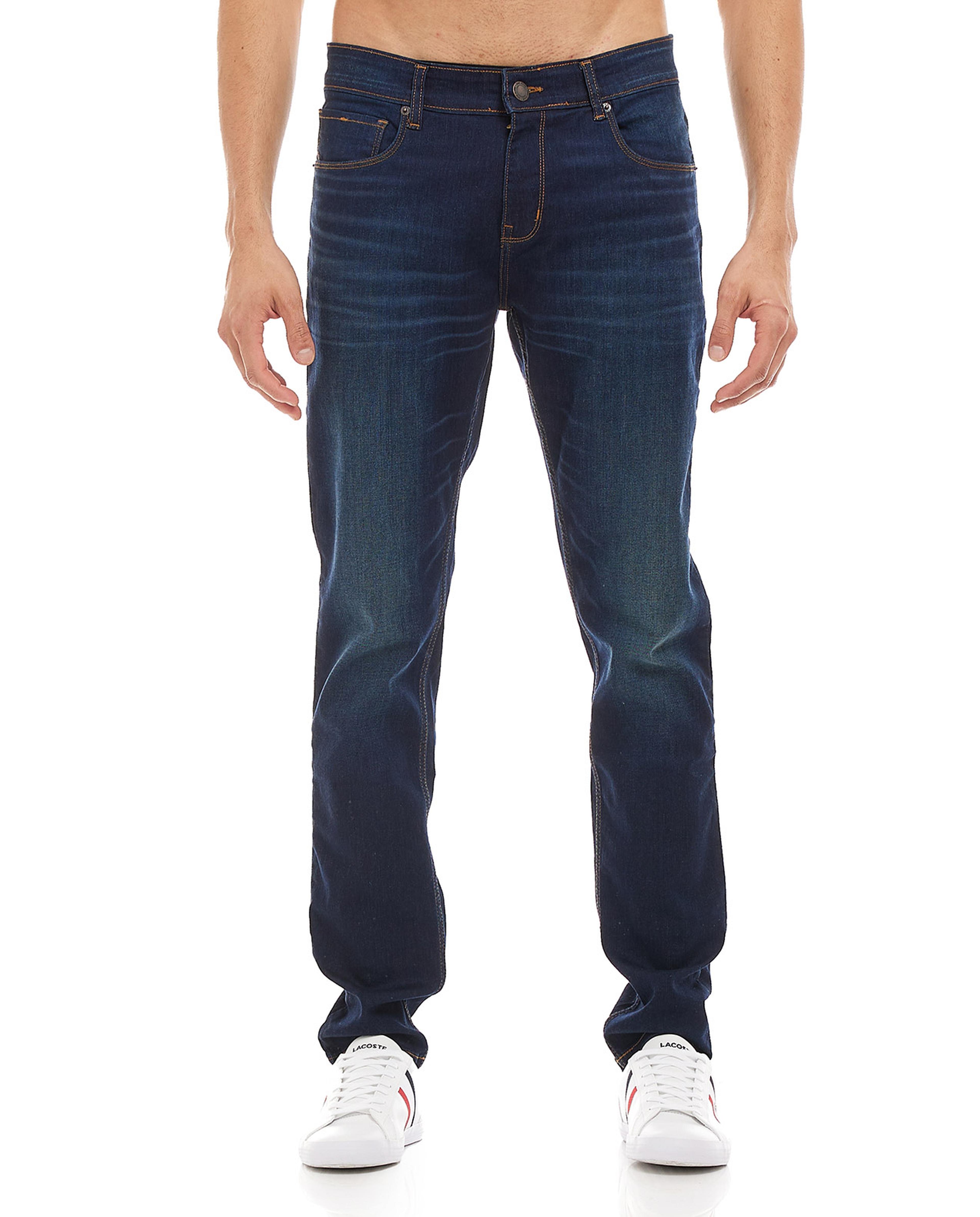 Faded Slim Fit Jeans with Button Closure