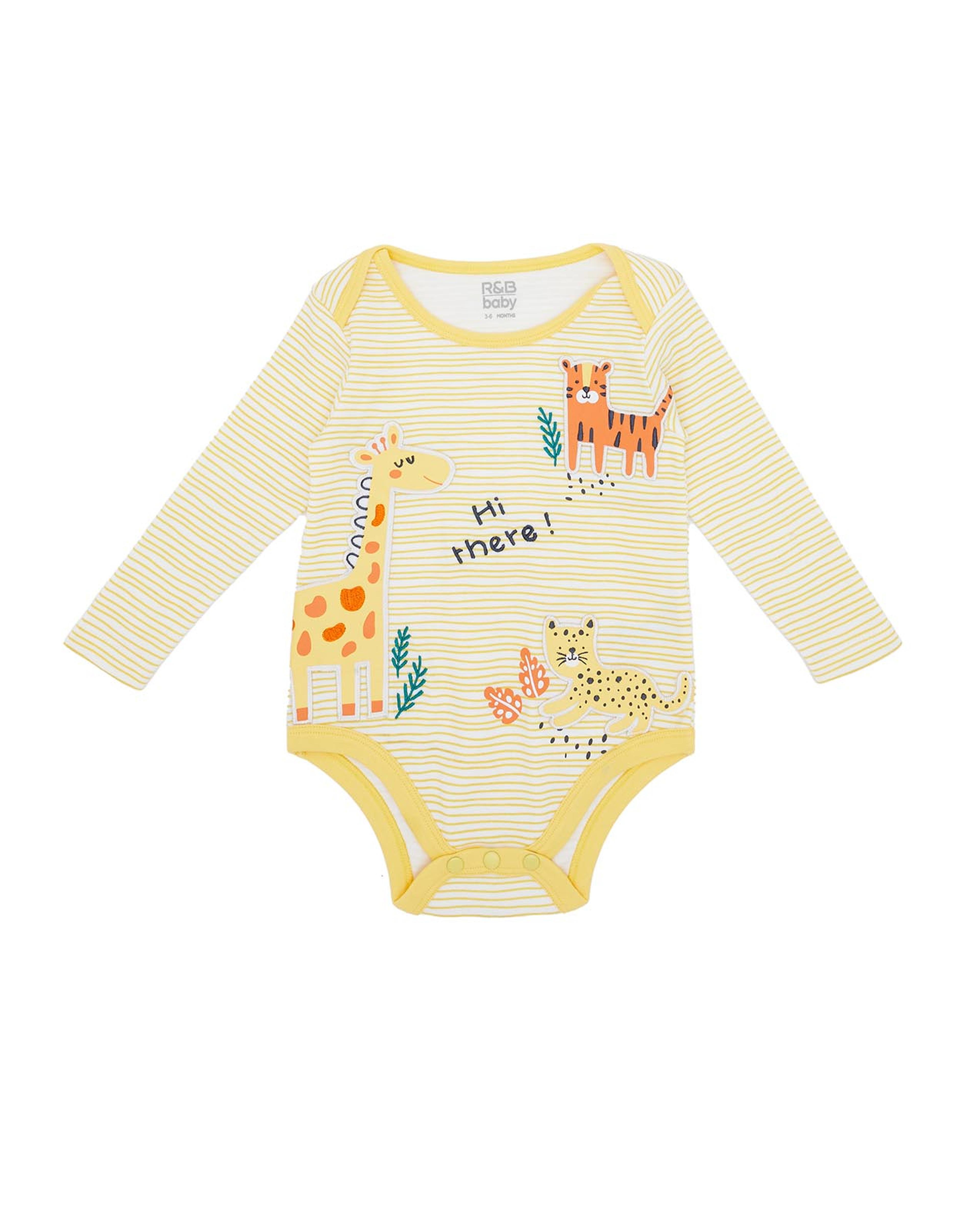 Applique Work Bodysuit with Long Sleeves