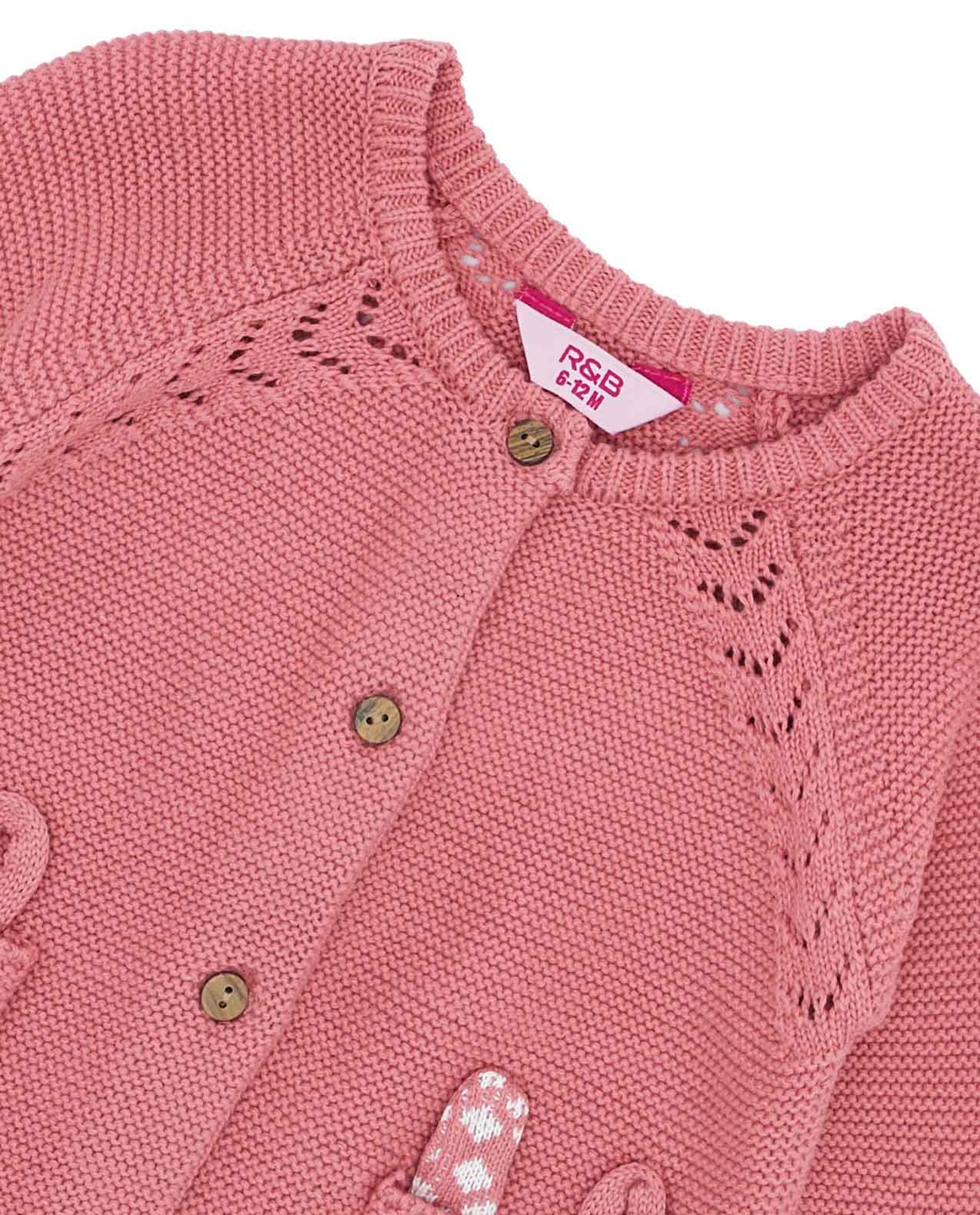 Embroidered Cardigan with Button Closure