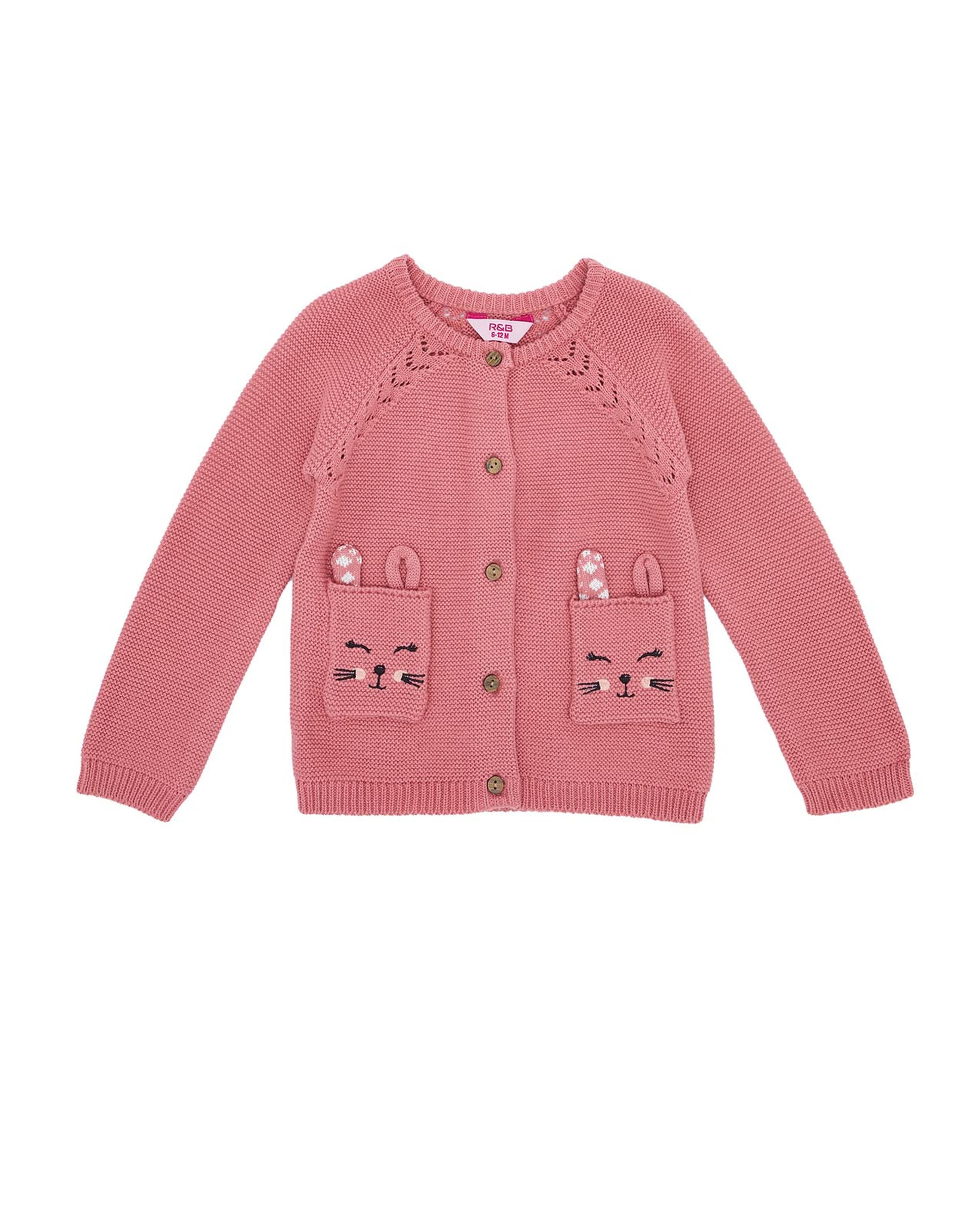Embroidered Cardigan with Button Closure
