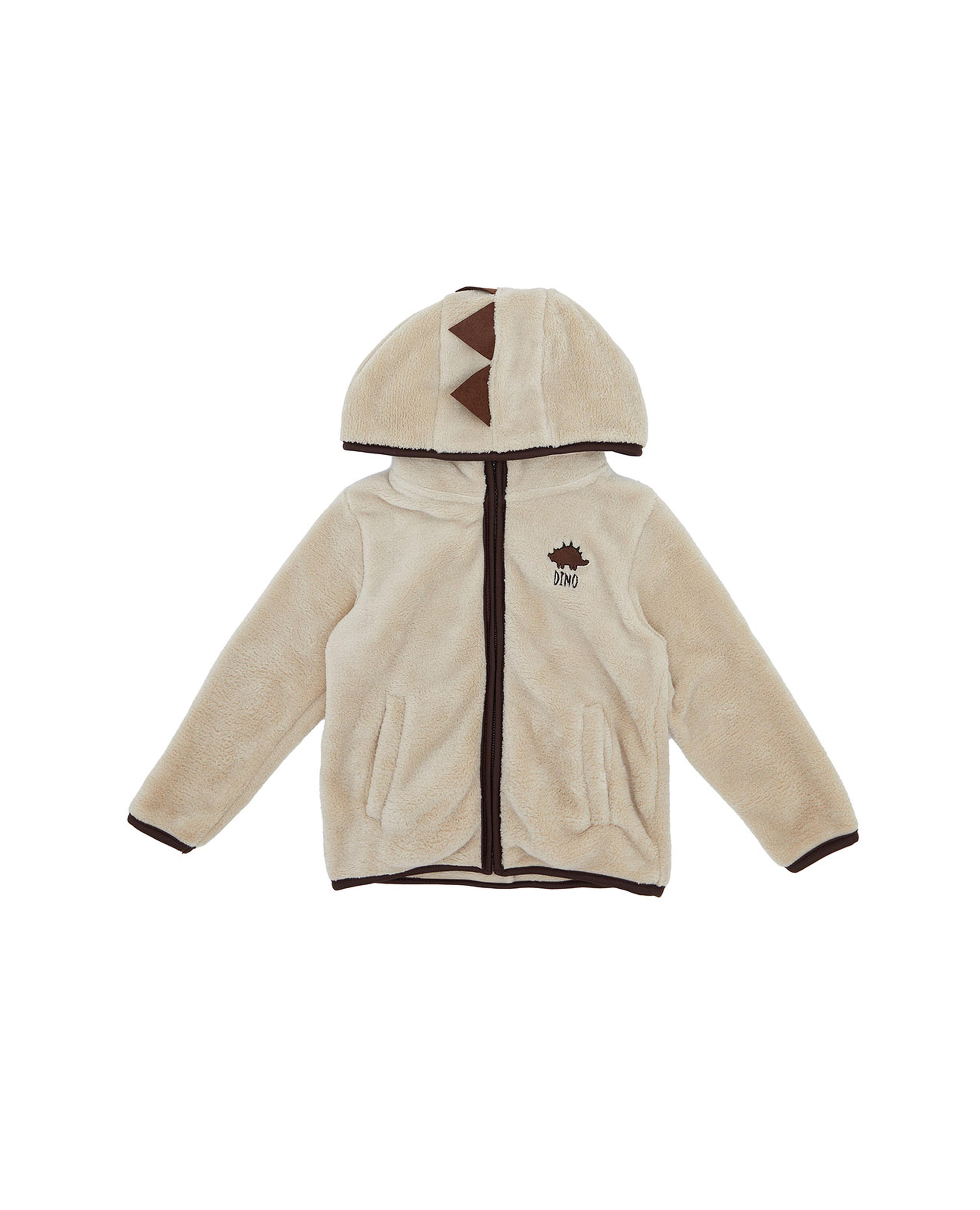 Contrast Trim Hooded Jacket with Zipper Closure