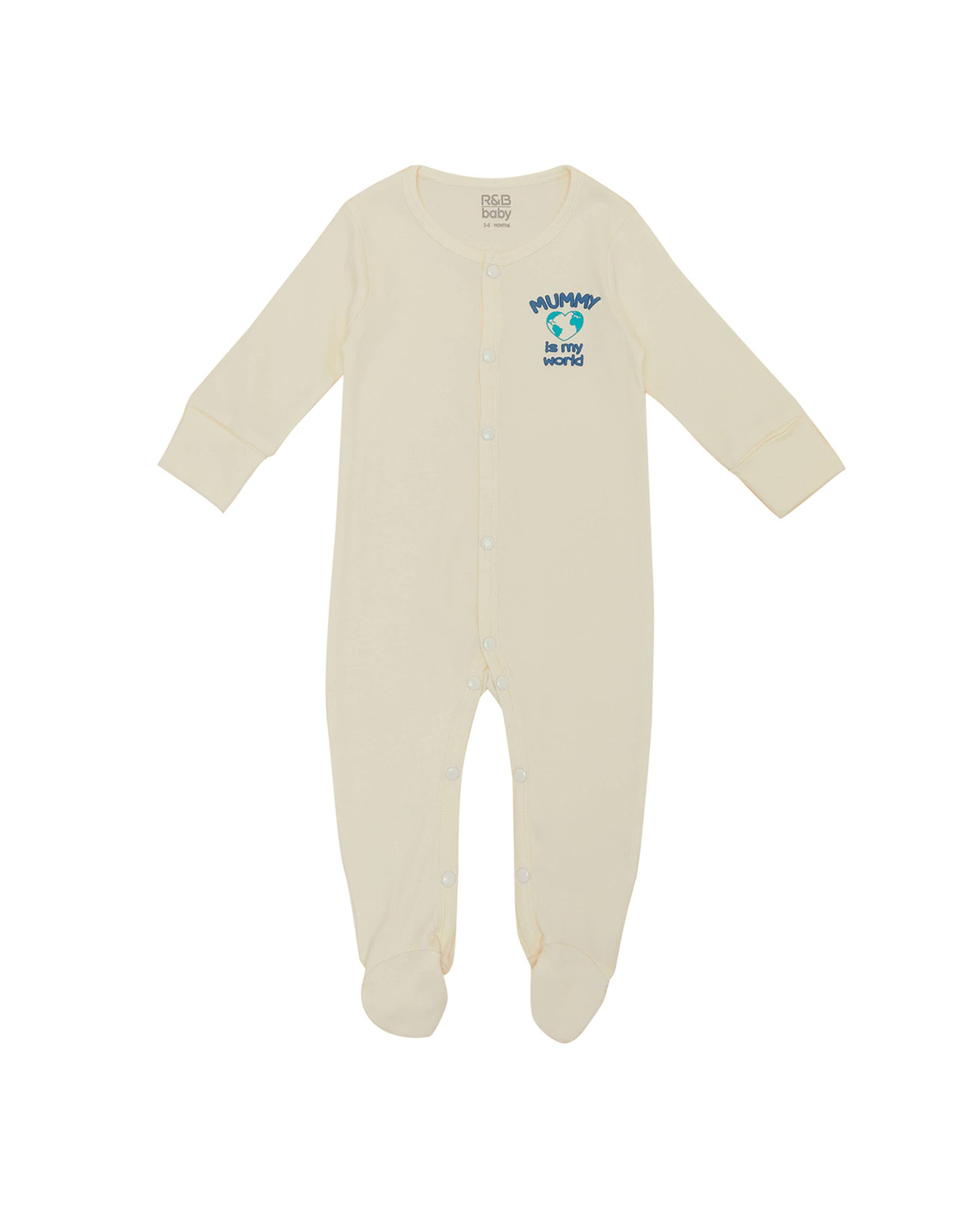 Pack of 2 Printed Footed Sleepsuits