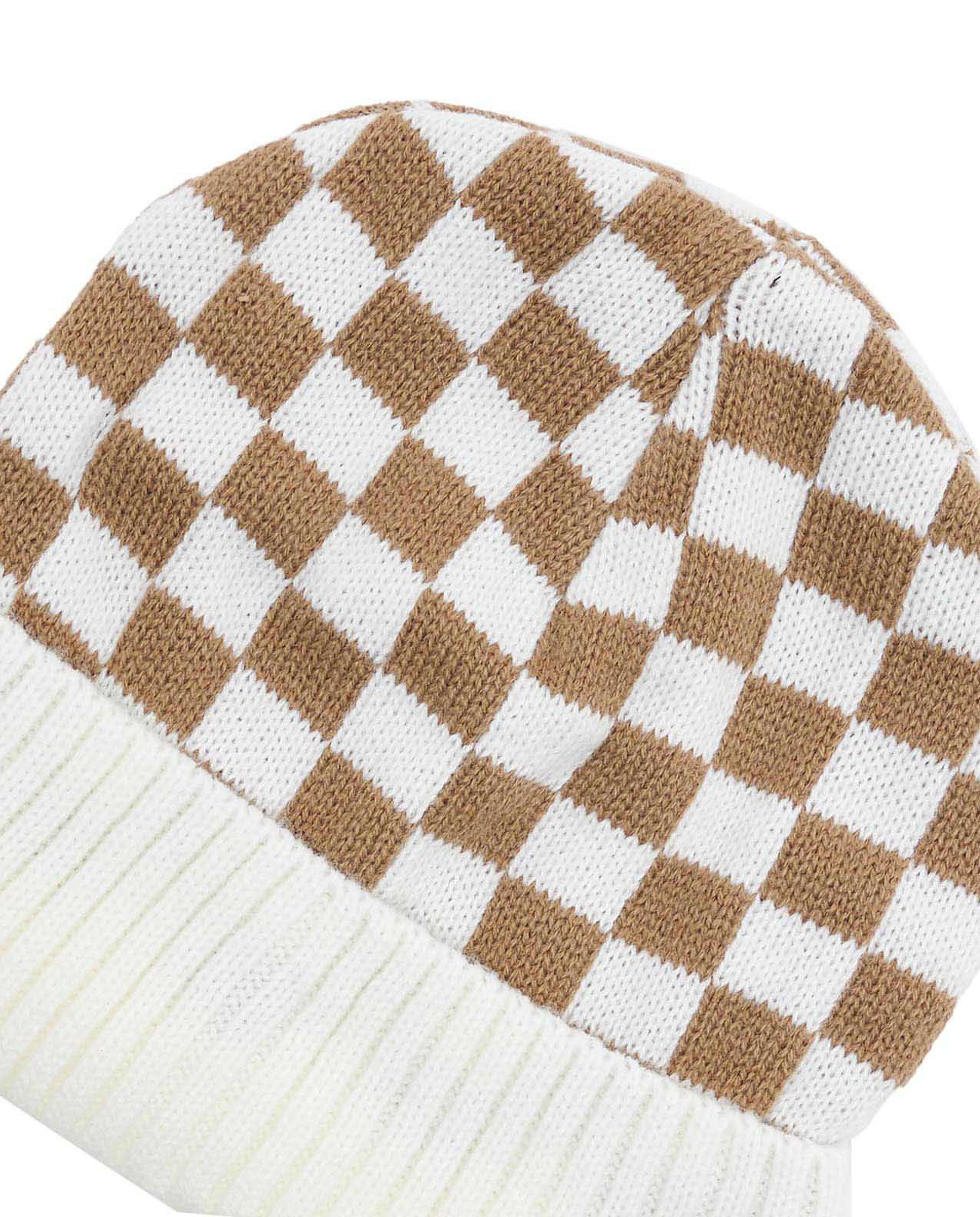 Checked Knitted Beanie