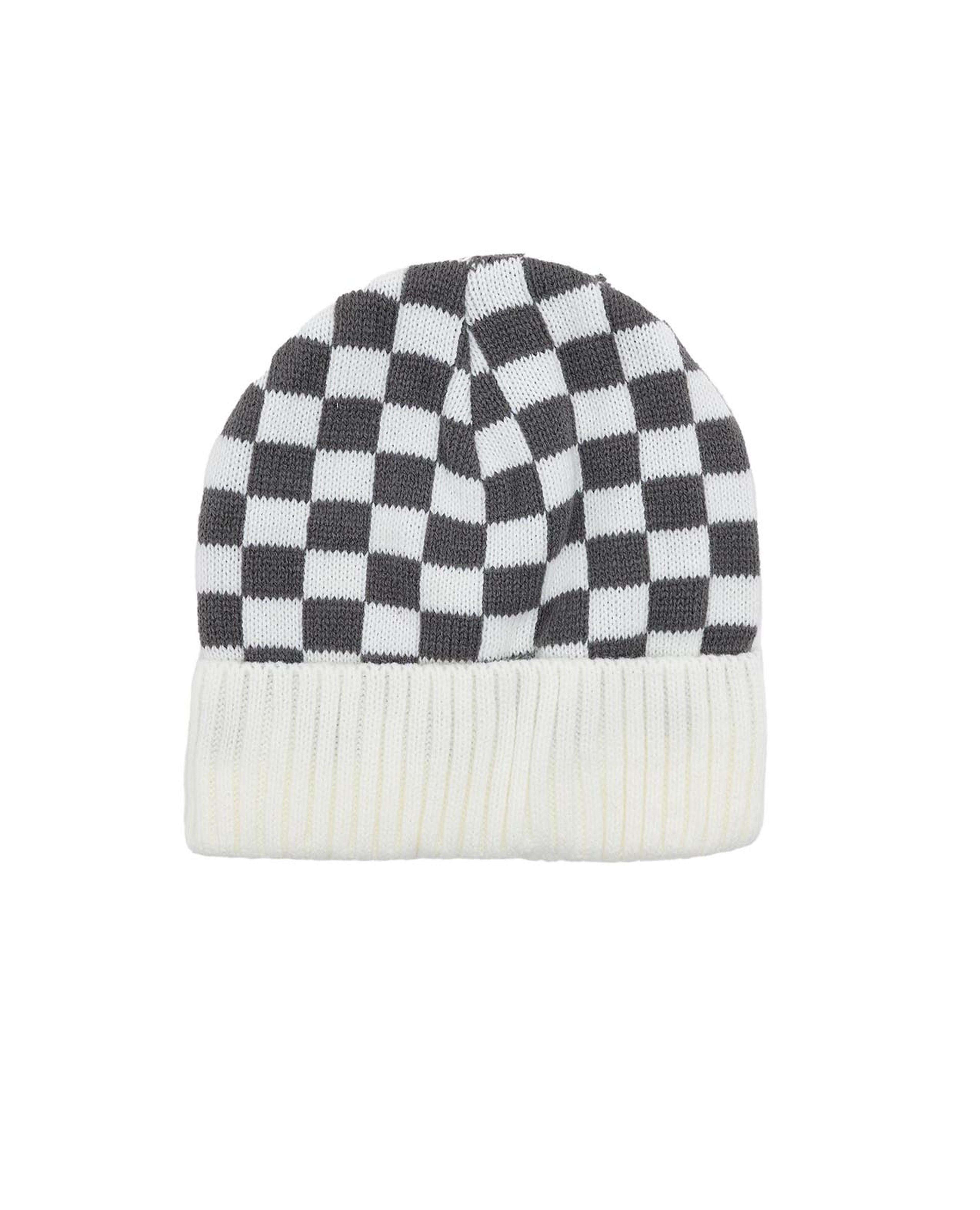 Checked Knitted Beanie