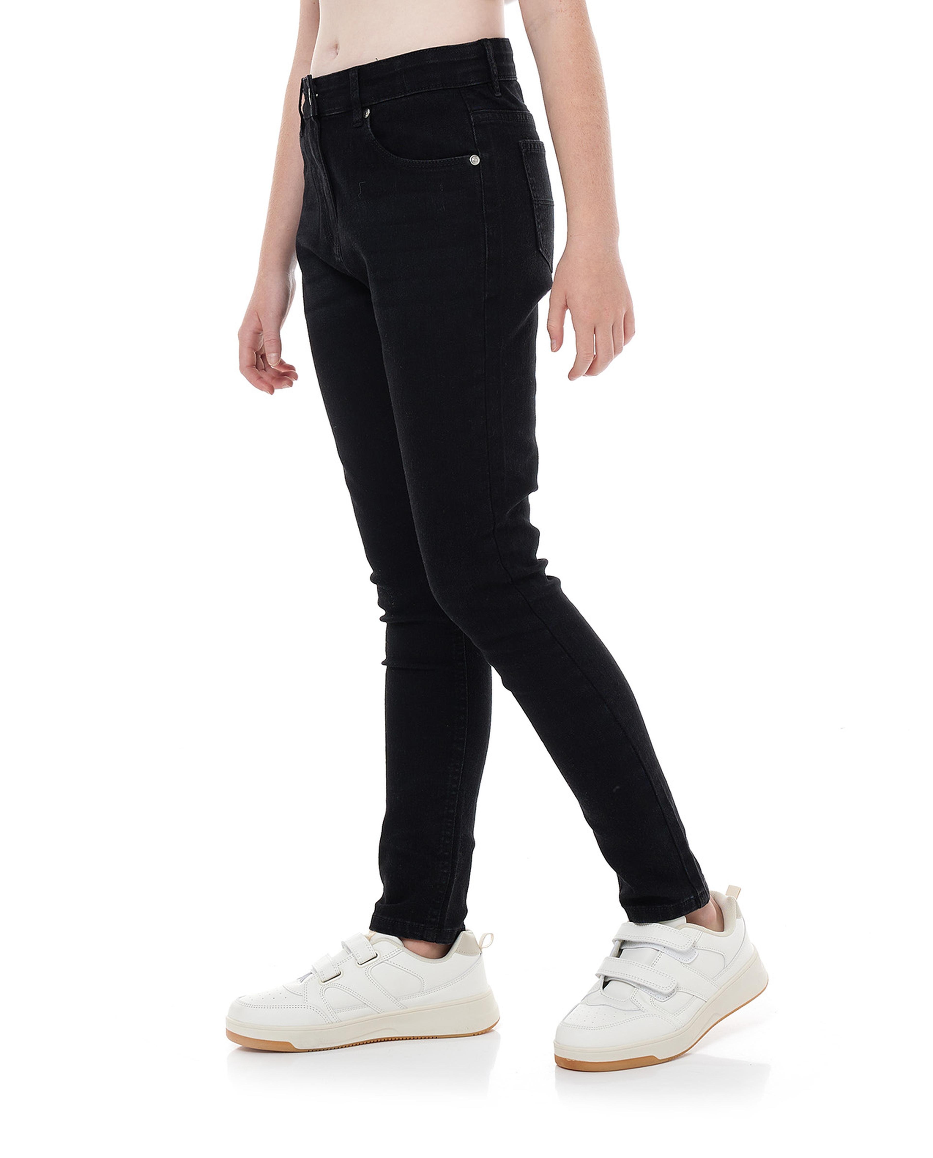 Slim Fit Jeans with Button Closure