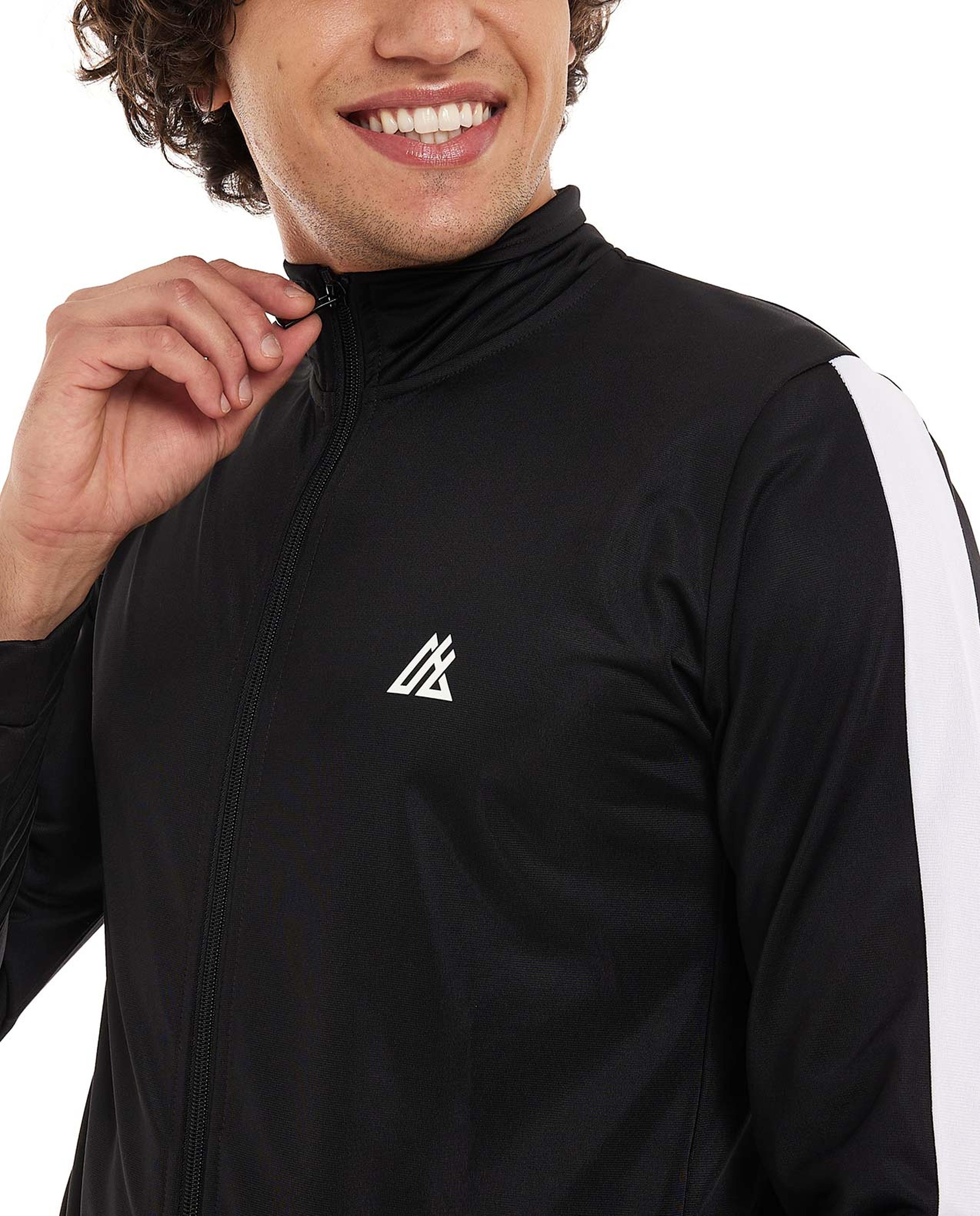 Logo Detail Active Jacket with Zippered Closure