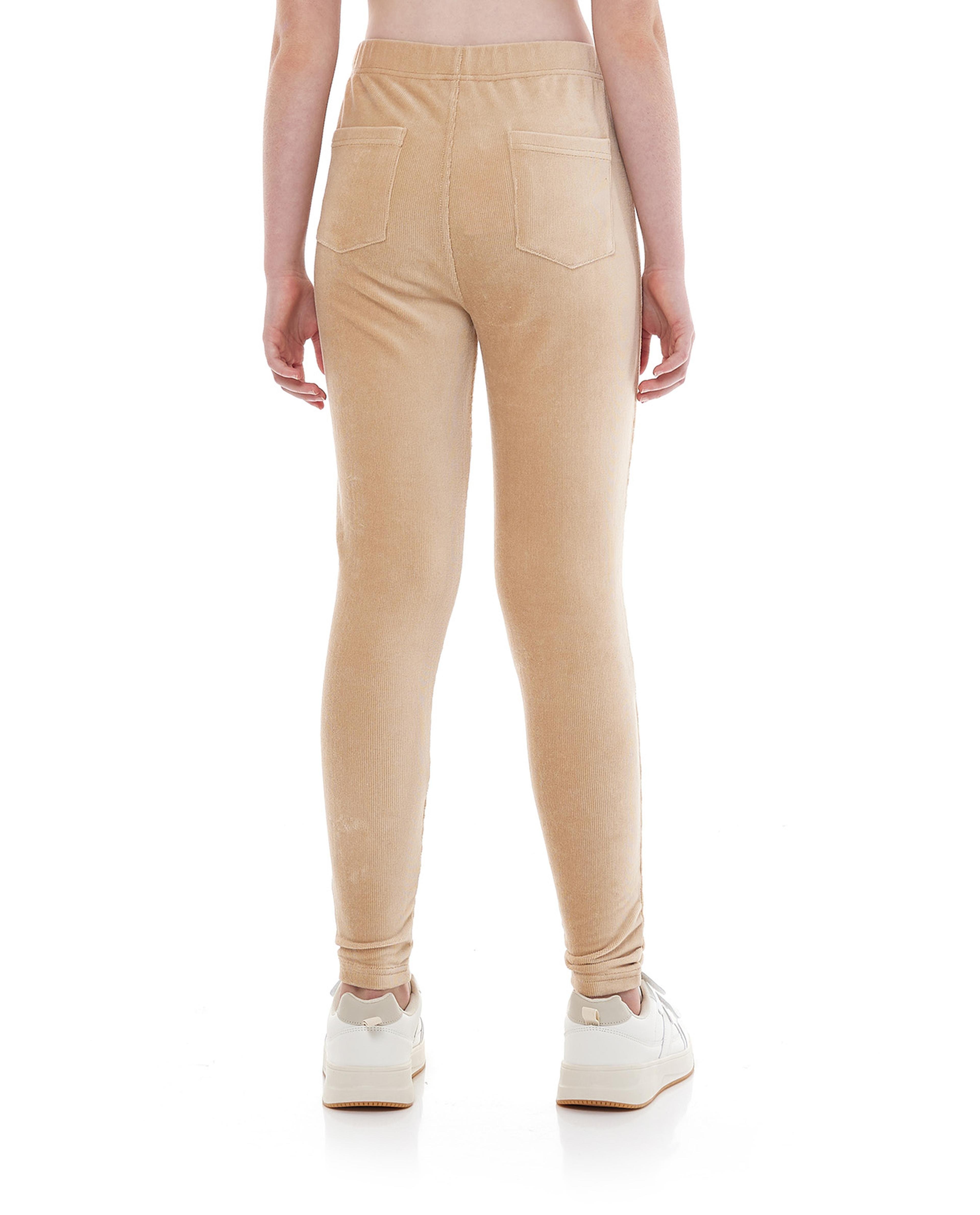 Solid Skinny Fit Pants with Elastic Waist