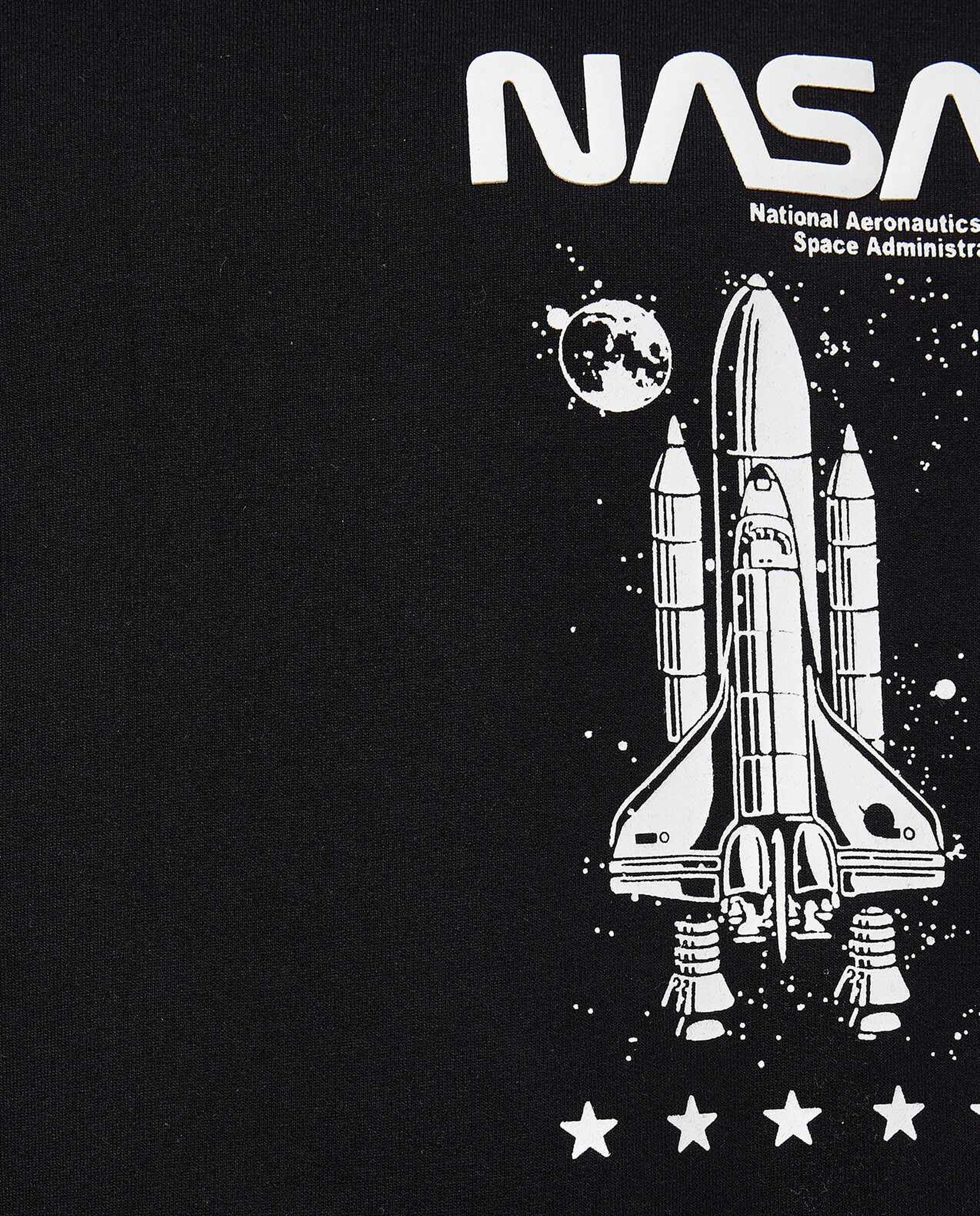 NASA Printed Sweatshirt with Crew Neck and Long Sleeves