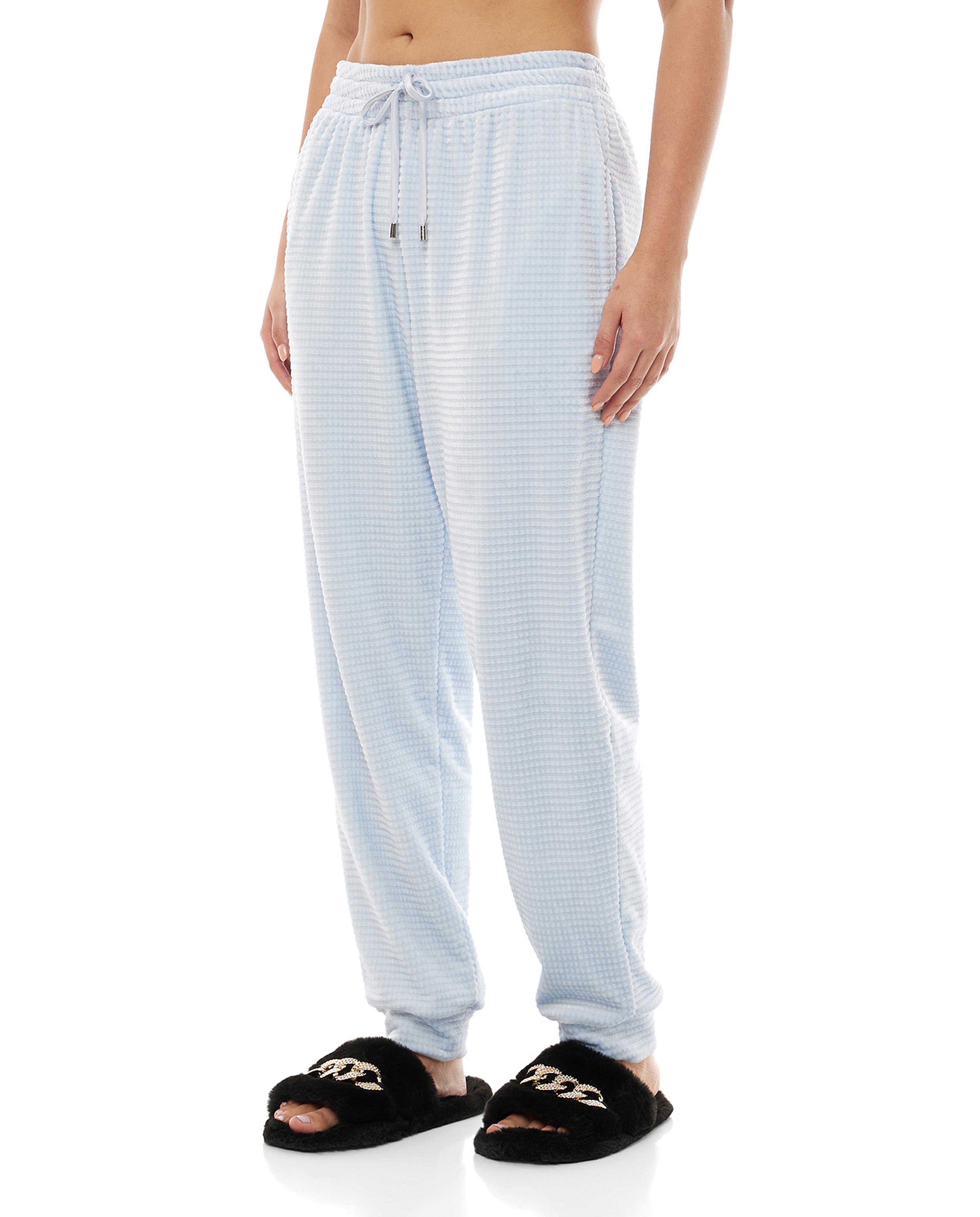 Plush Pajama Bottoms with Drawstring Waist
