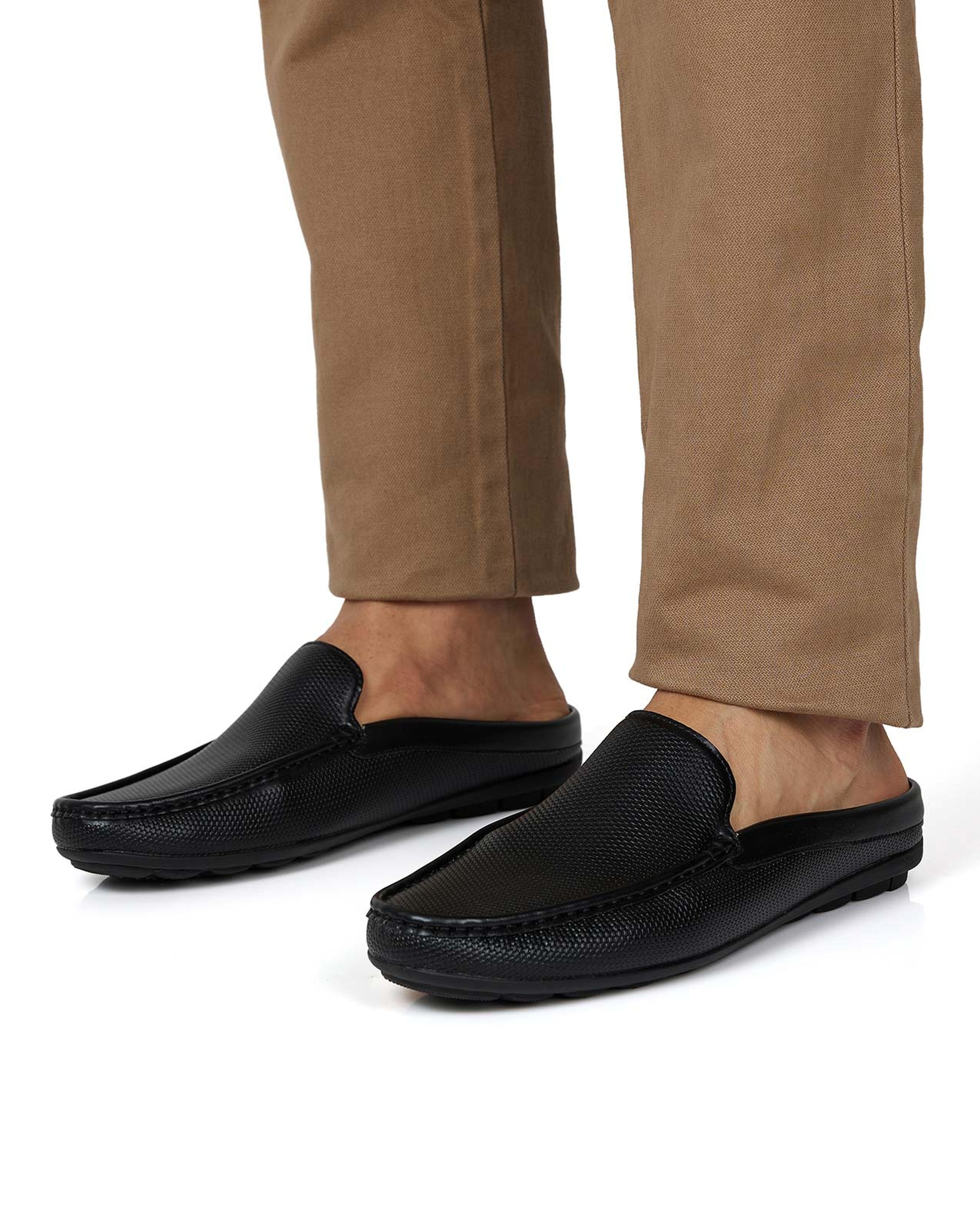 Textured Mule Loafers