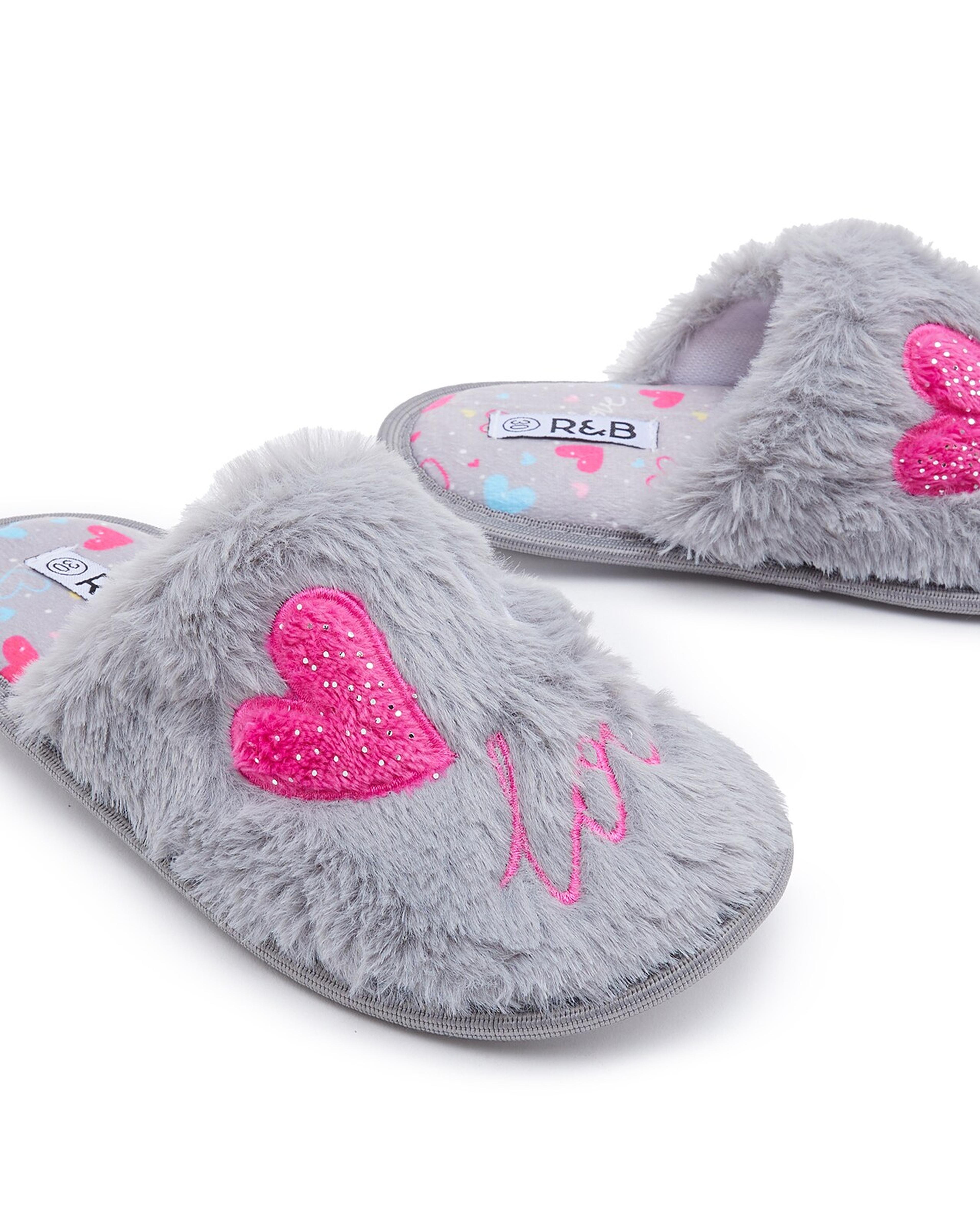 Embroidered Plush Bedroom Slippers