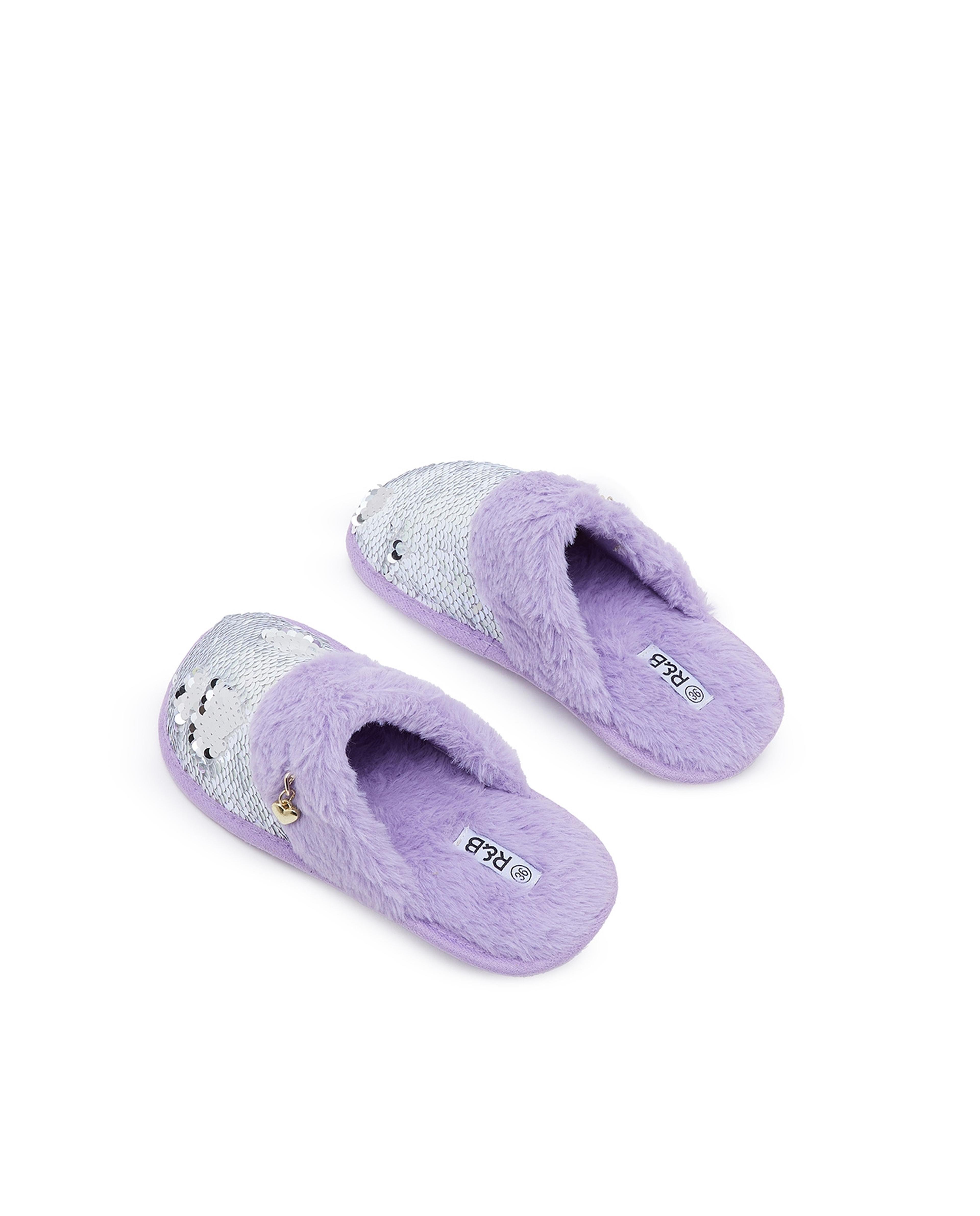 Sequins Plush Bedroom Slippers