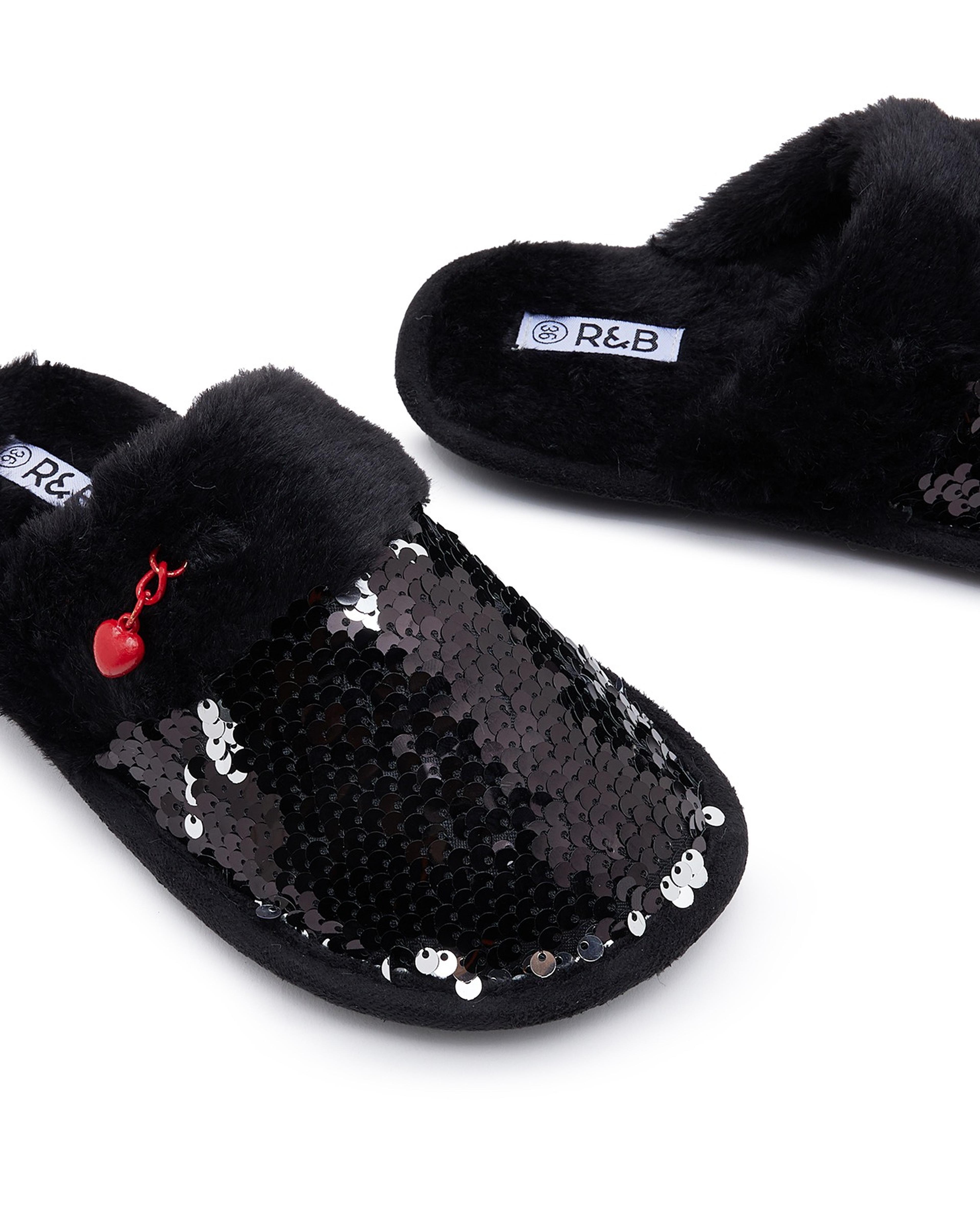 Sequins Plush Bedroom Slippers