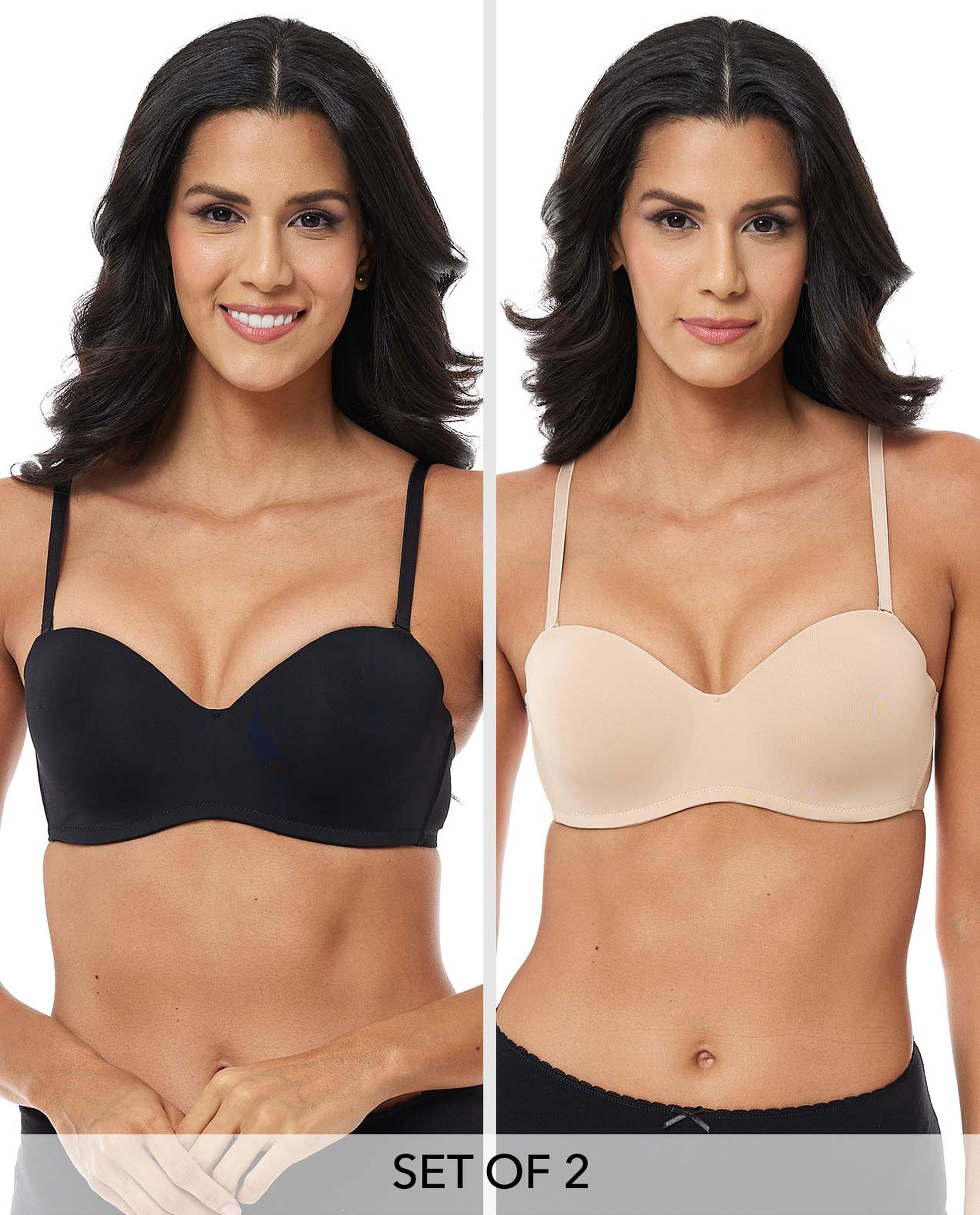 2 Pack Lightly Padded Bras with Detachable Straps