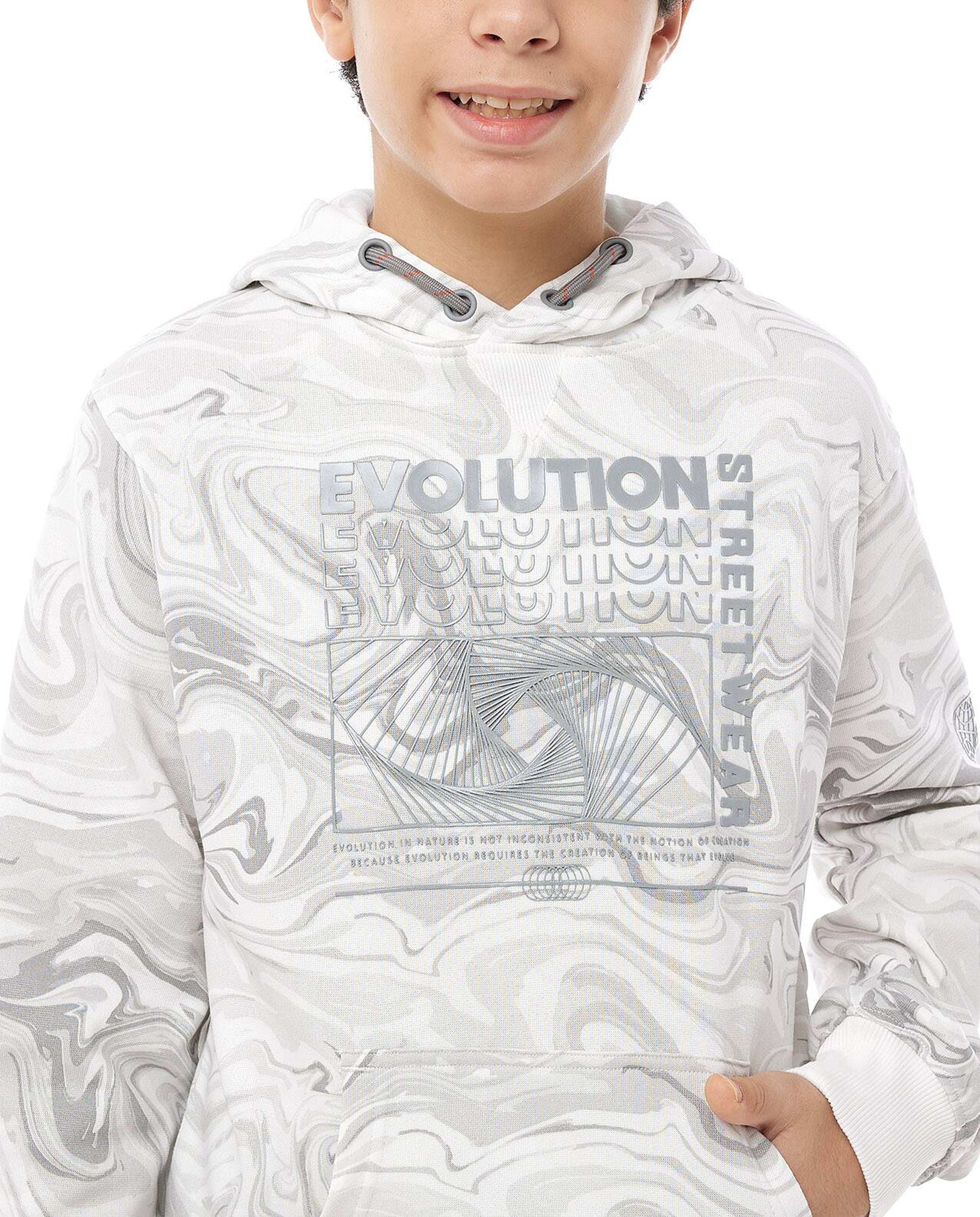 All Over Print Hoodie with Long Sleeves