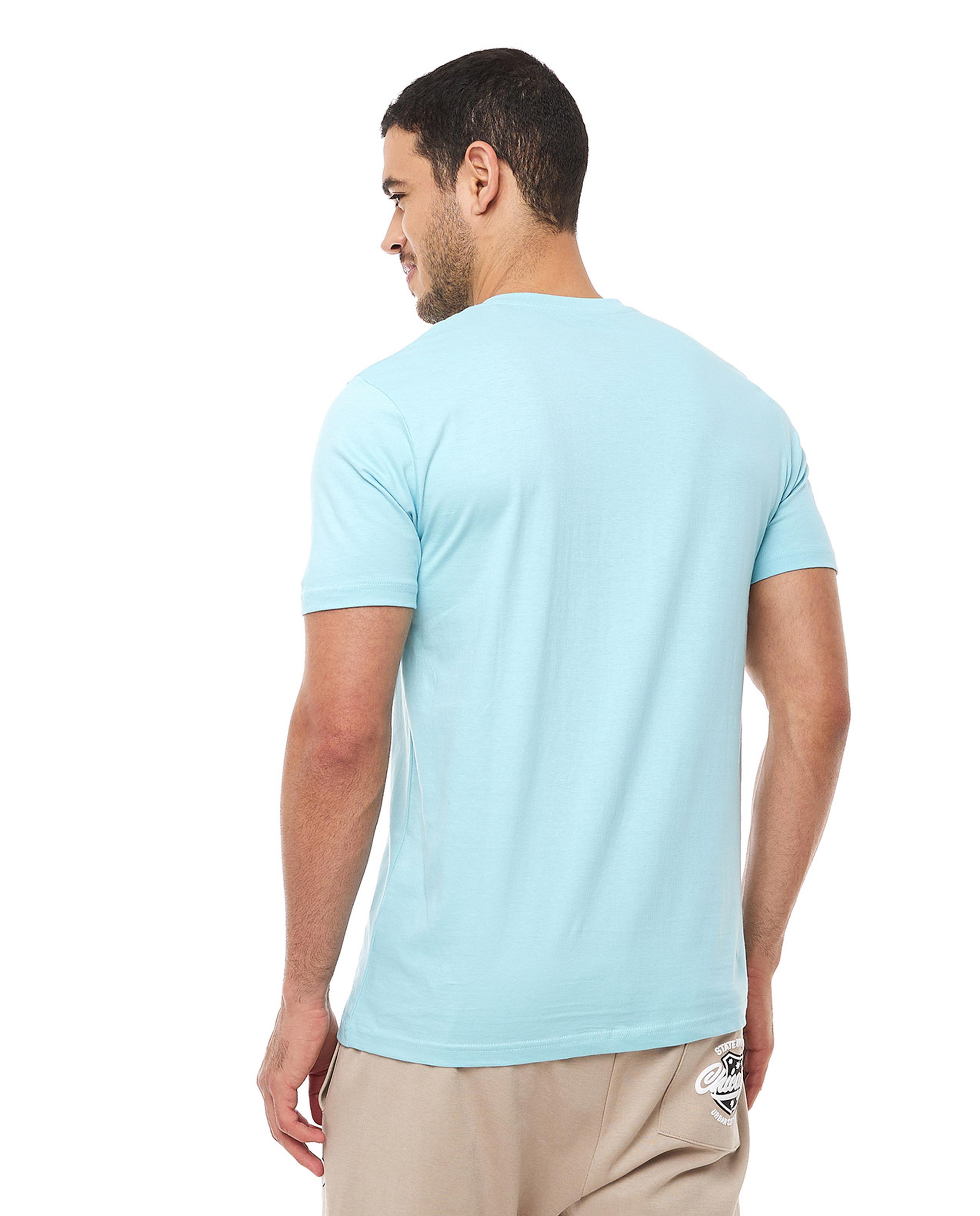 Graphic Print T-Shirt with Crew Neck and Short Sleeves