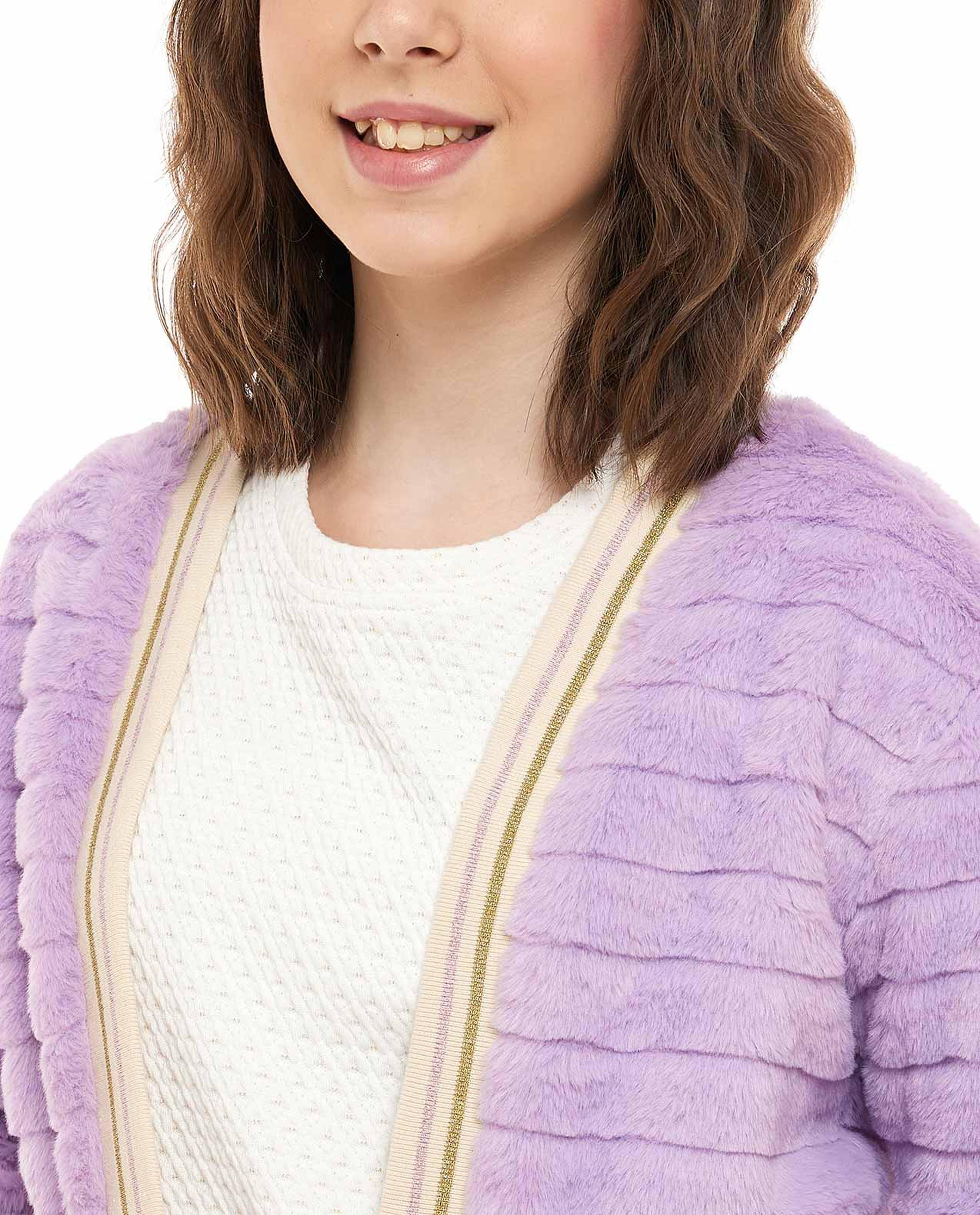 Furry Jacket with Long Sleeves
