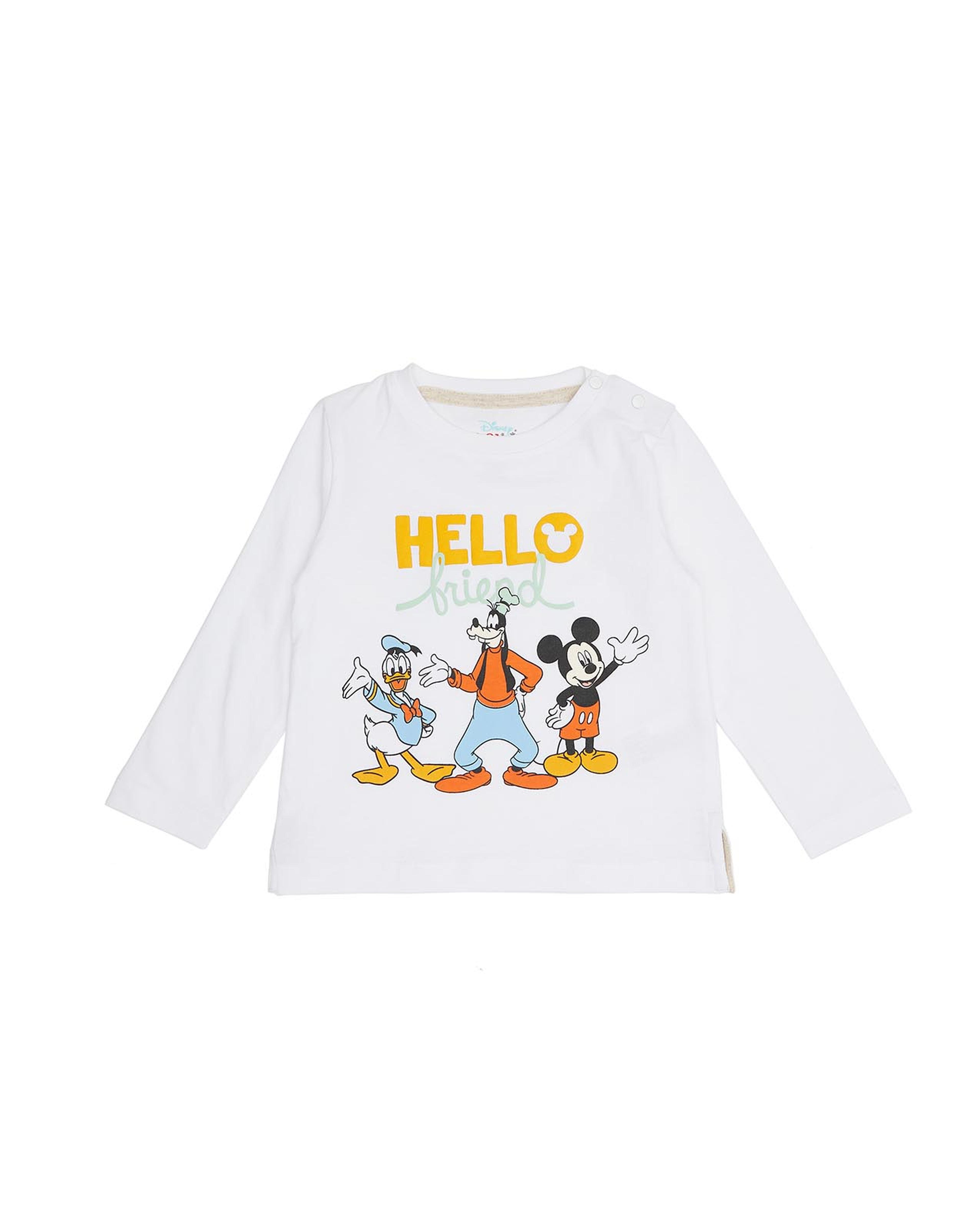 2 Pack Mickey Mouse Print T-Shirt with Long Sleeves