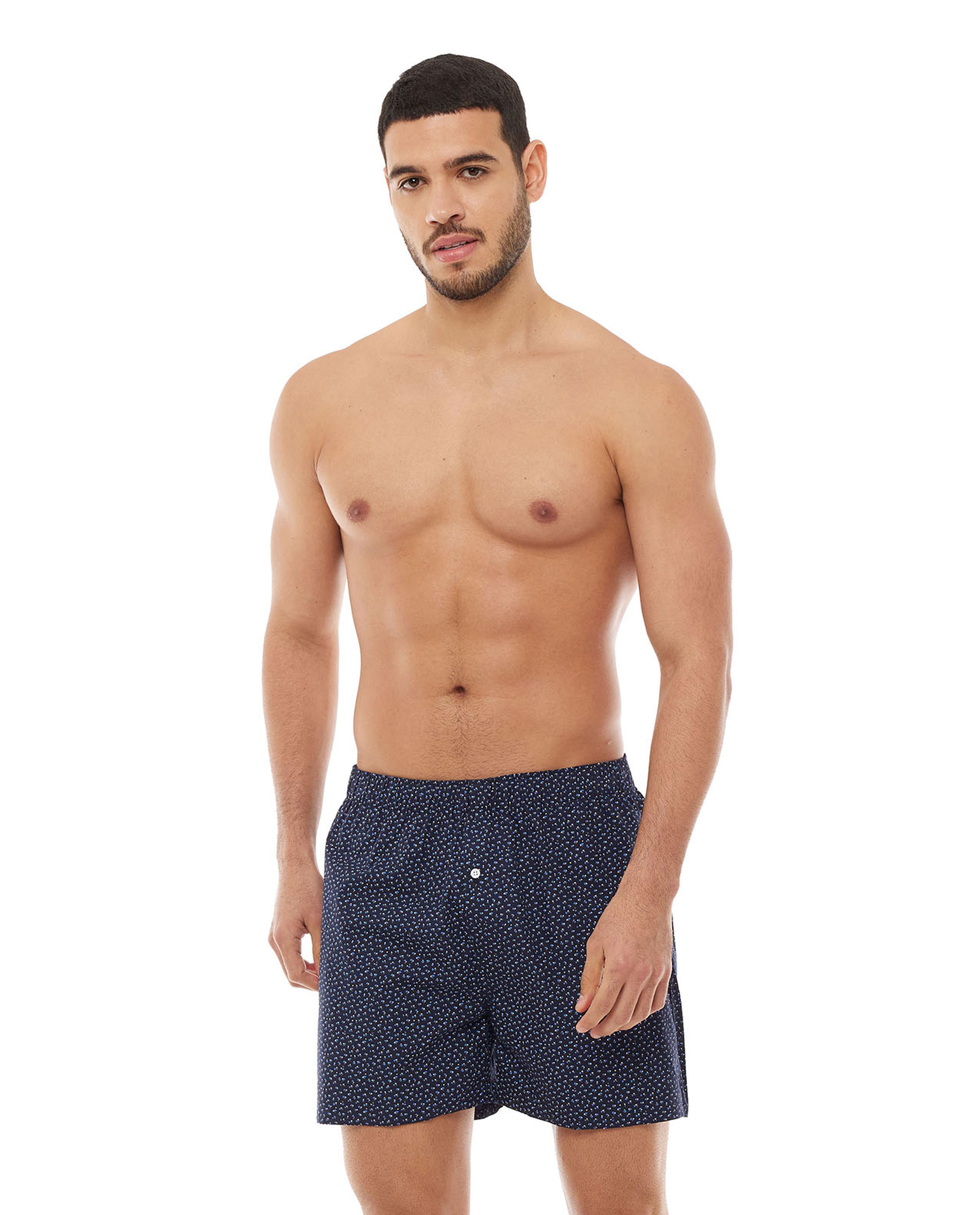 Printed Boxer Shorts with Elastic Waist