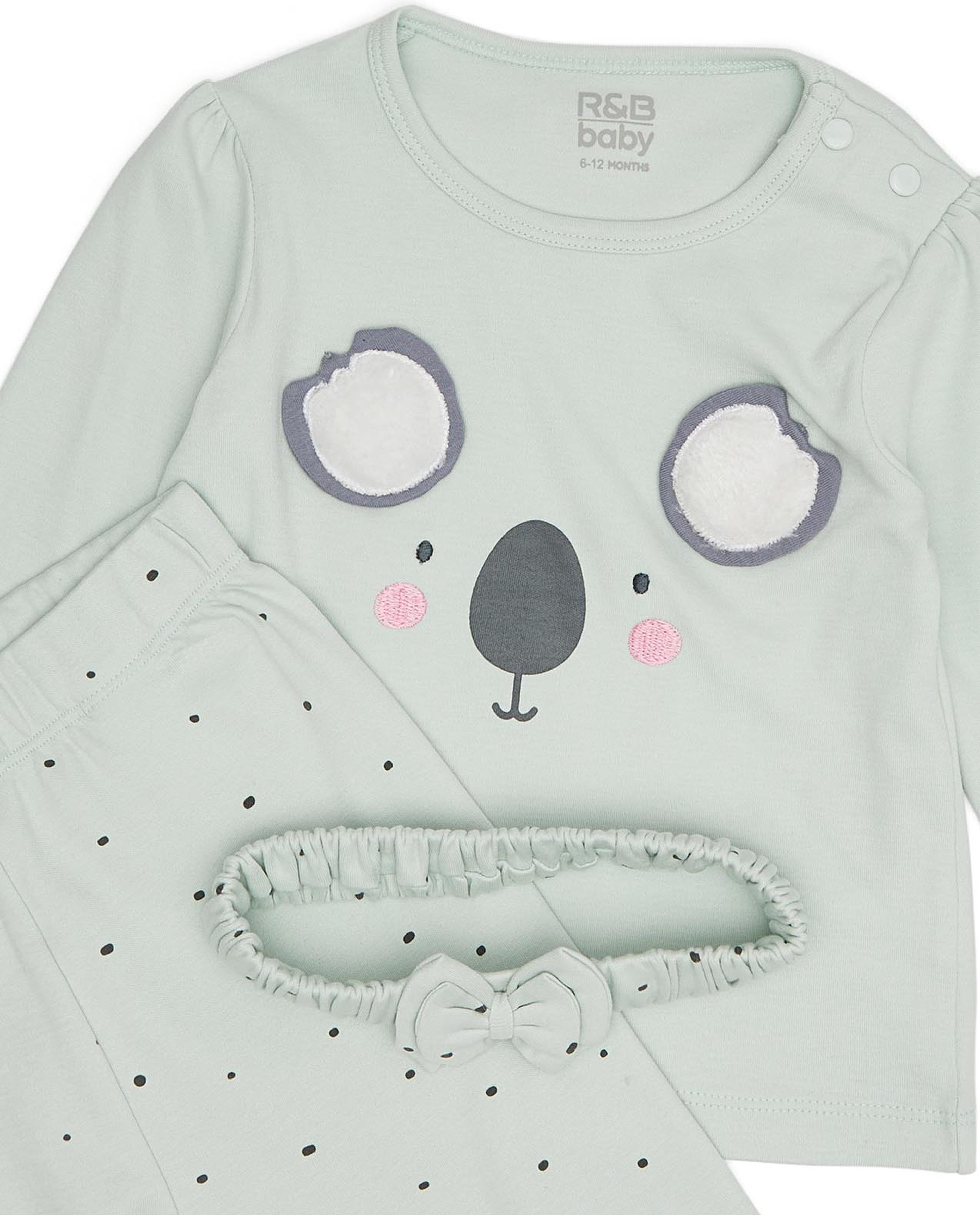 Printed Clothing Set with Headband