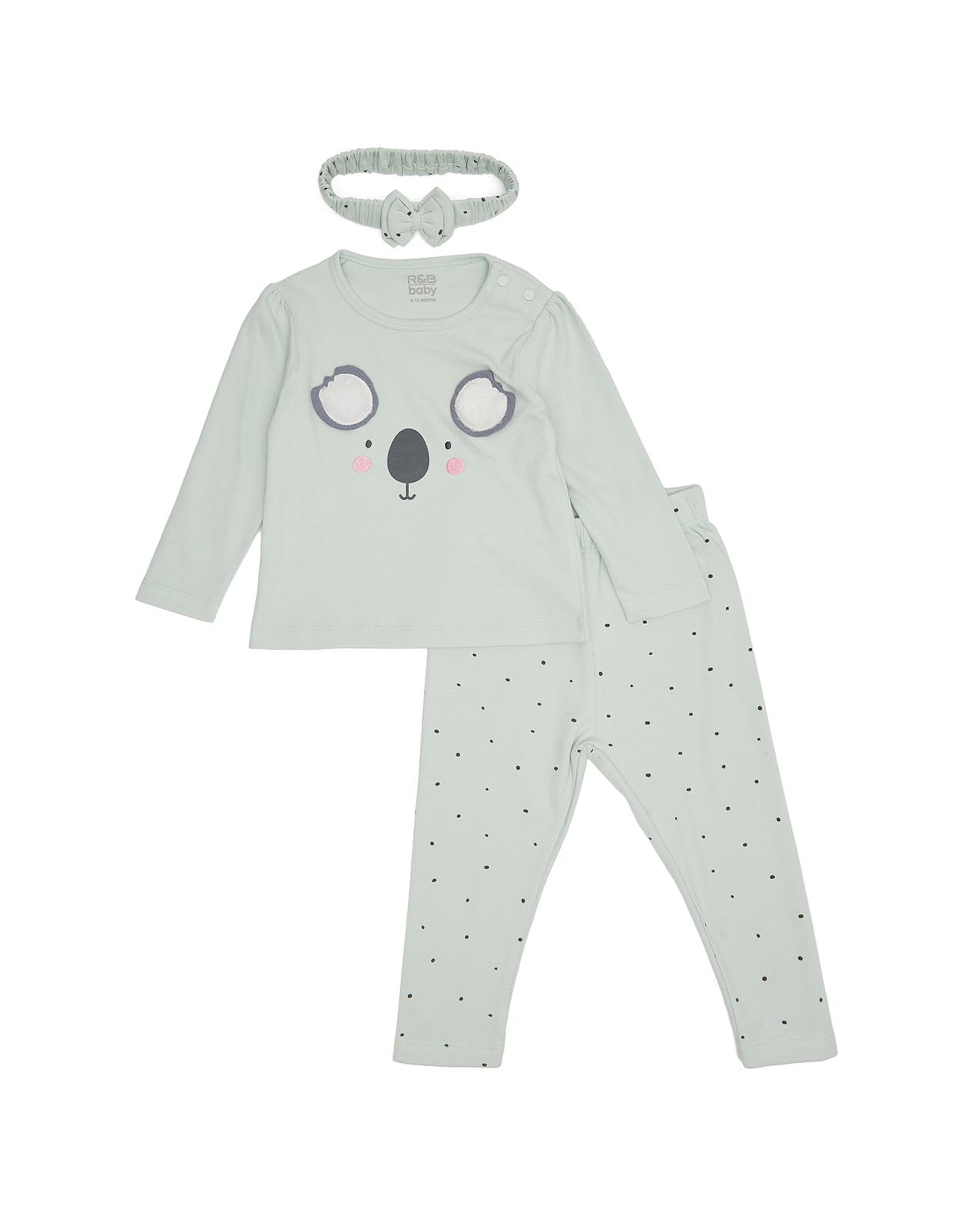 Printed Clothing Set with Headband