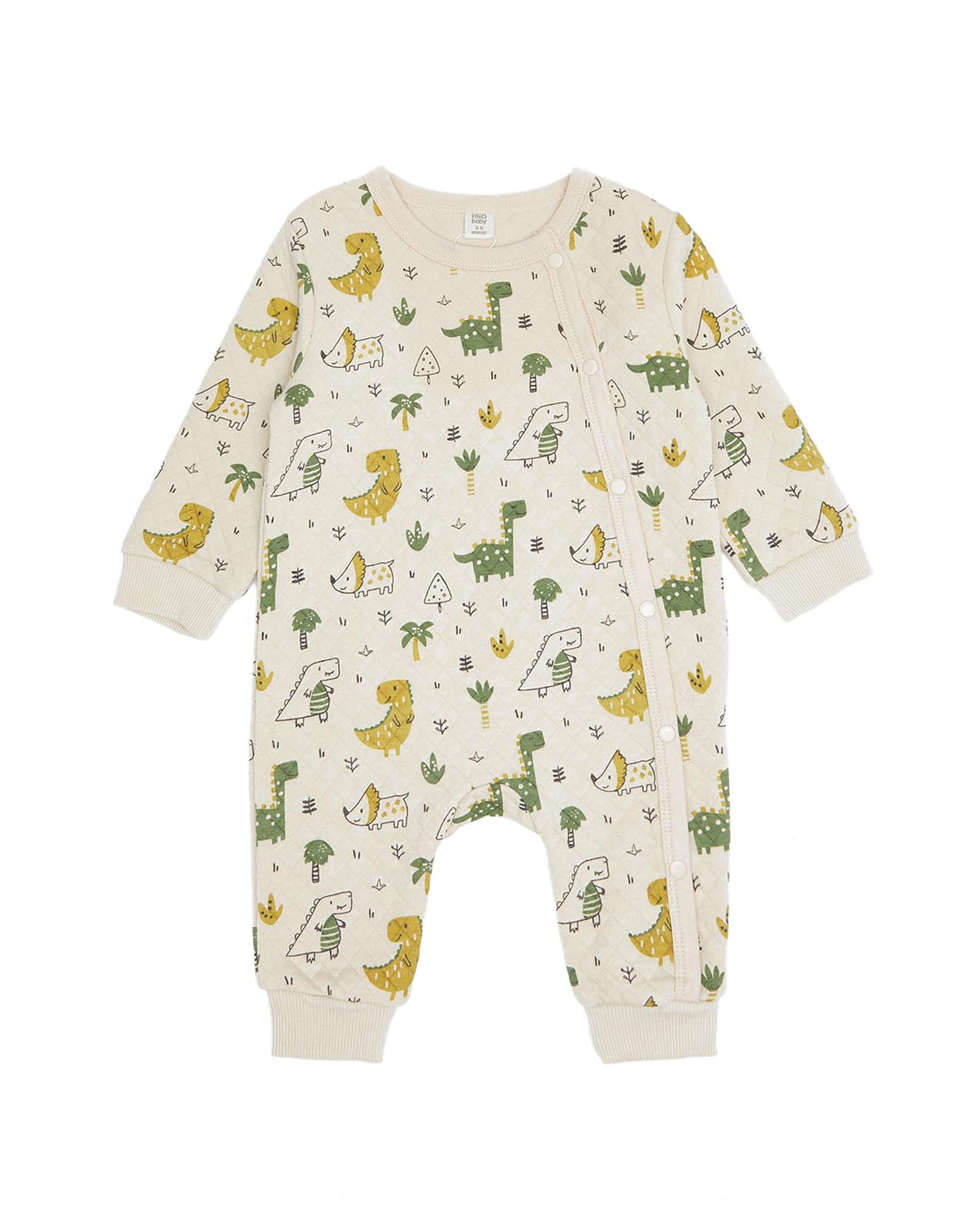 All Over Print Sleepsuit with Long Sleeves