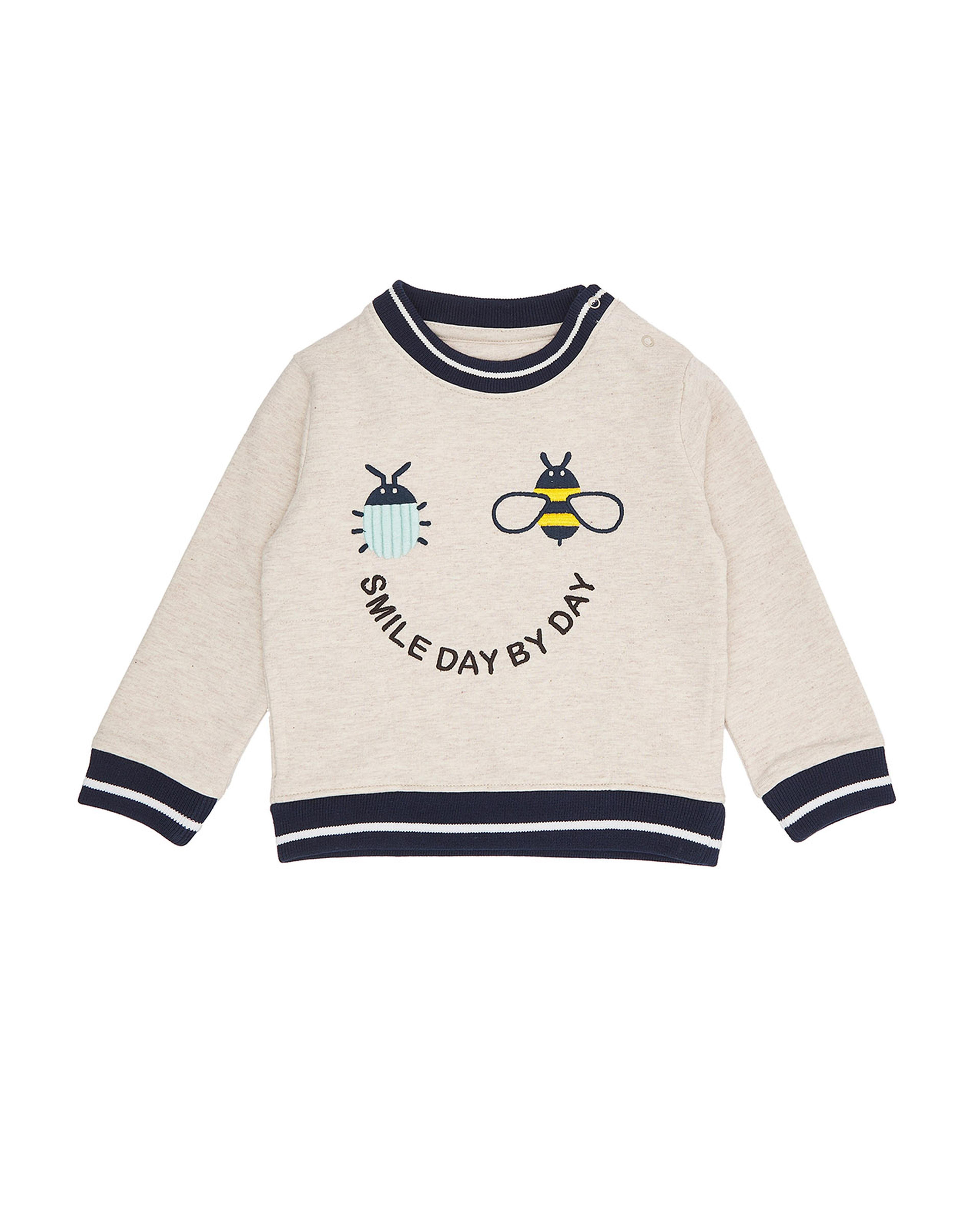 Embroidered Sweatshirt with Crew Neck and Long Sleeves